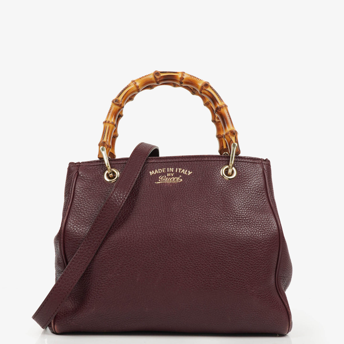 Gucci Bamboo Shopper Burgundy Diana Small Tote Bag