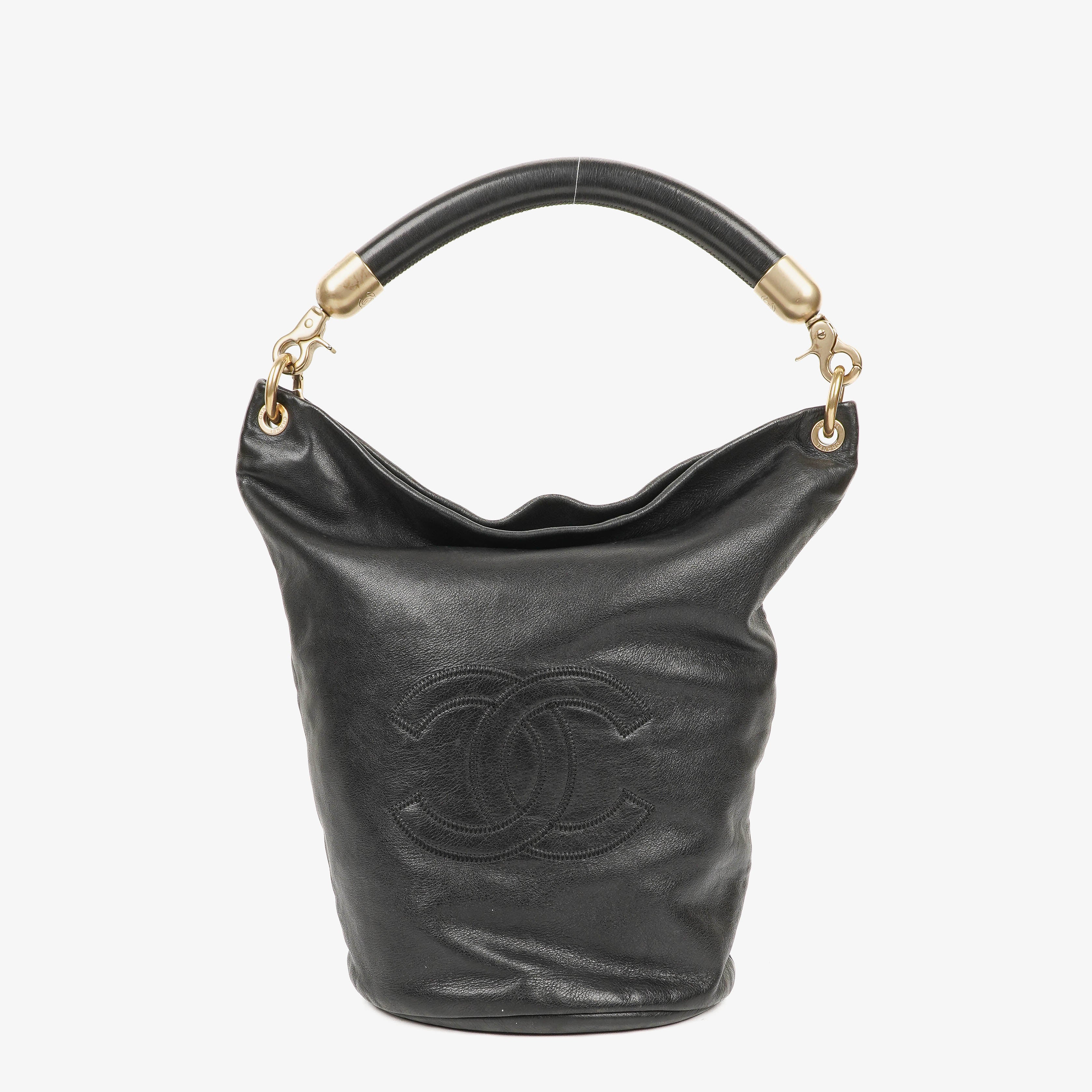 Chanel CC Black Calfskin Bucket Bag