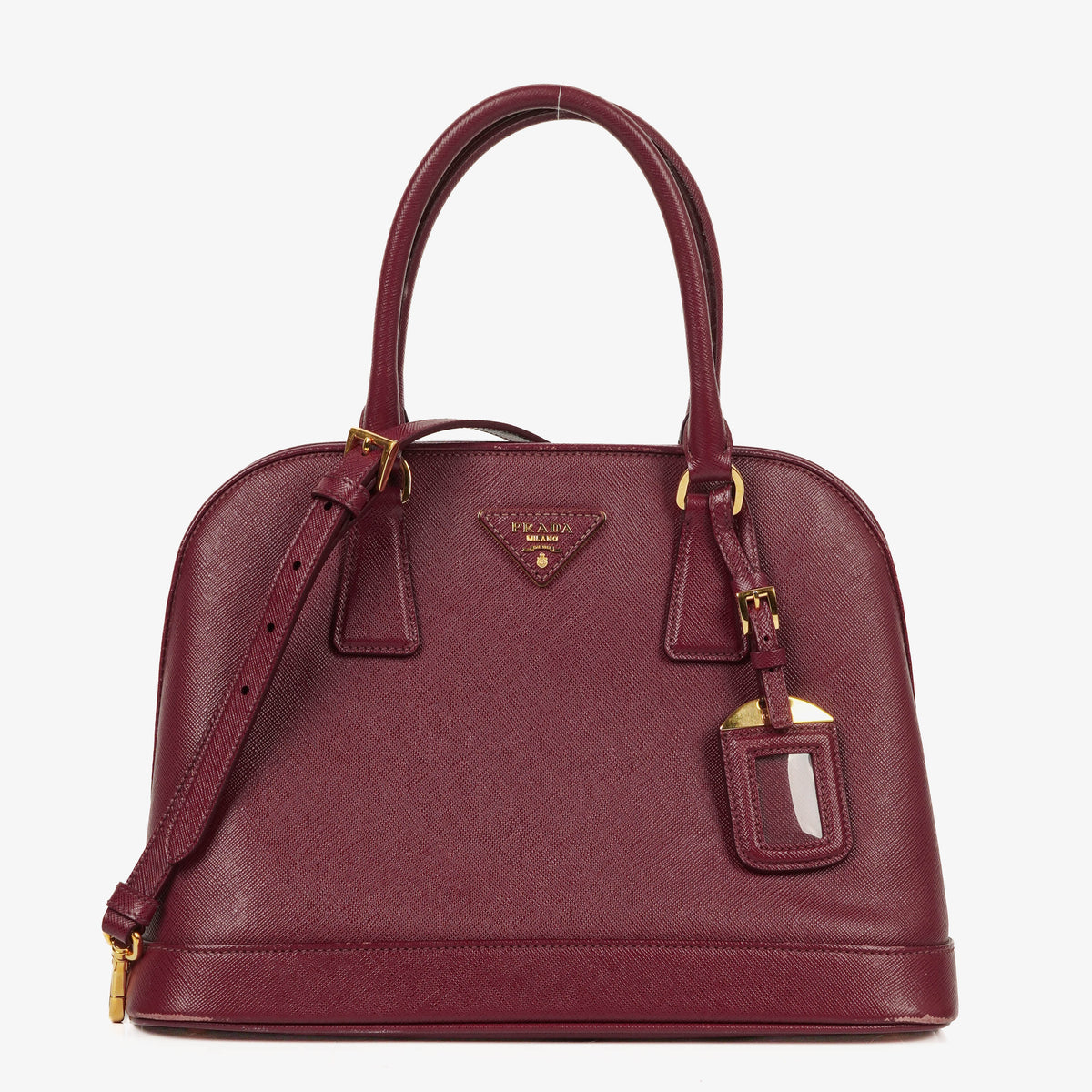 Prada Saffiano Lux Cerise Open Promenade Bag