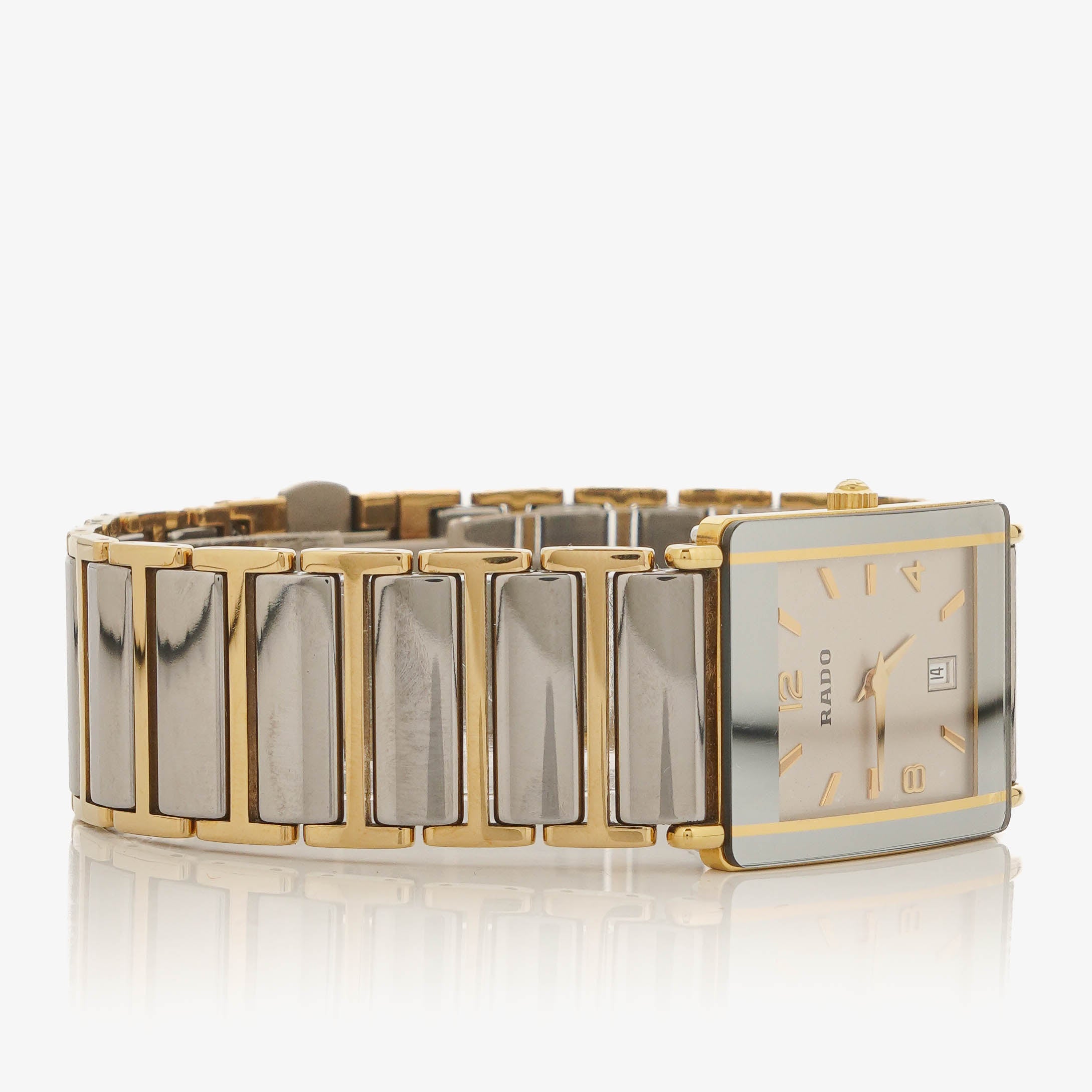 Rado Diastar Rectangular Two-Tone Stainless Steel Quartz Ladies Watch