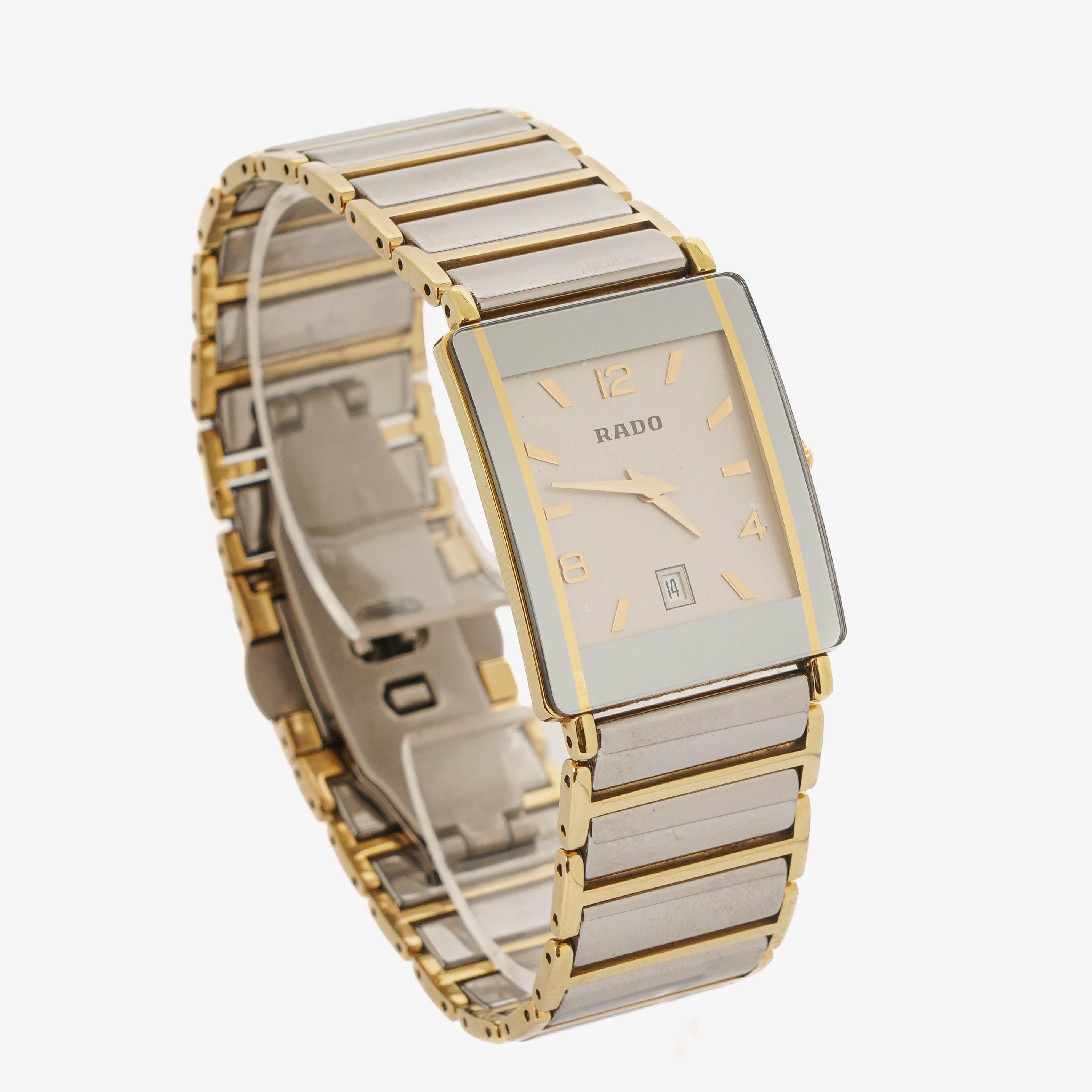 Rado Diastar Rectangular Two-Tone Stainless Steel Quartz Ladies Watch
