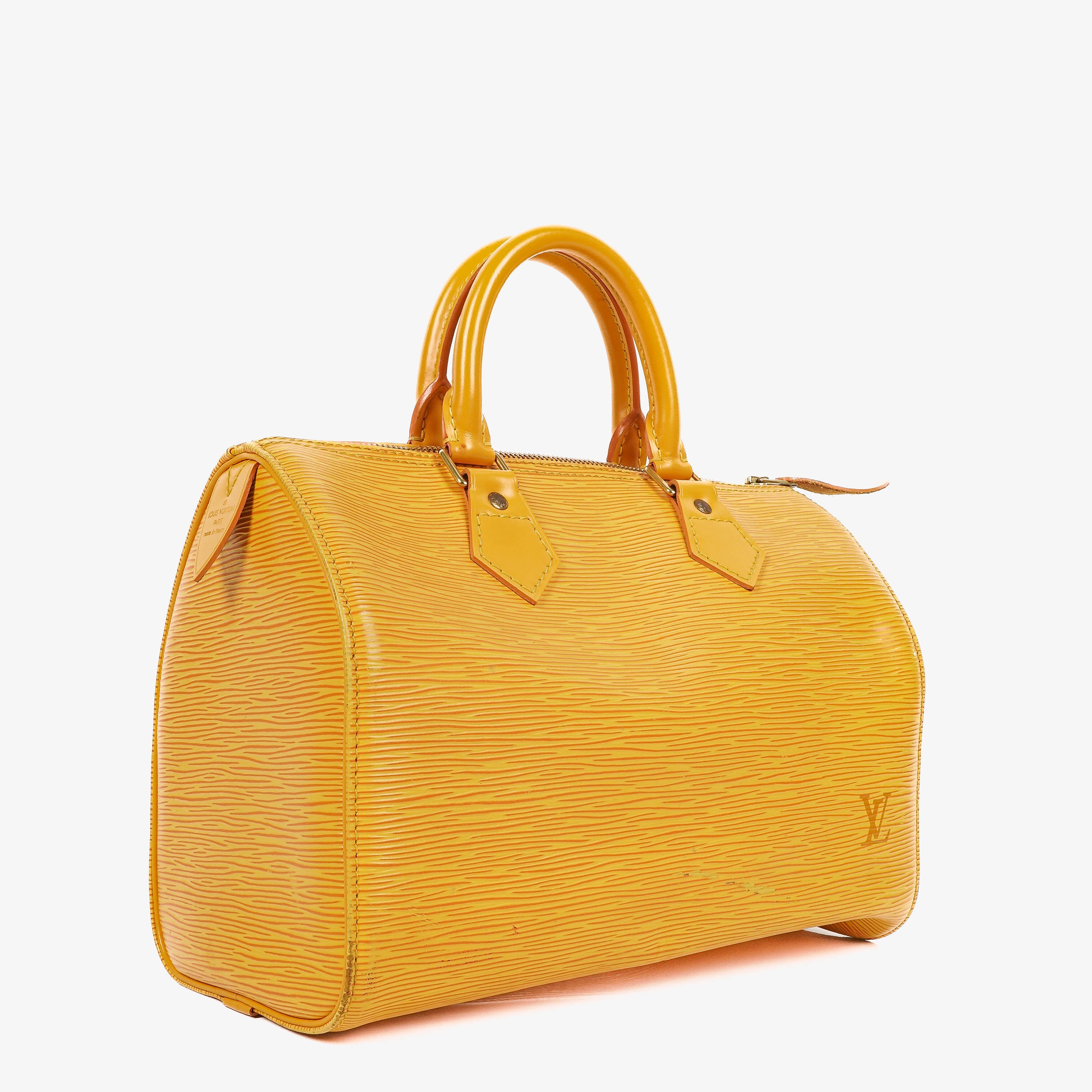Louis Vuitton Speedy 25 Yellow EPI Leather Handbag