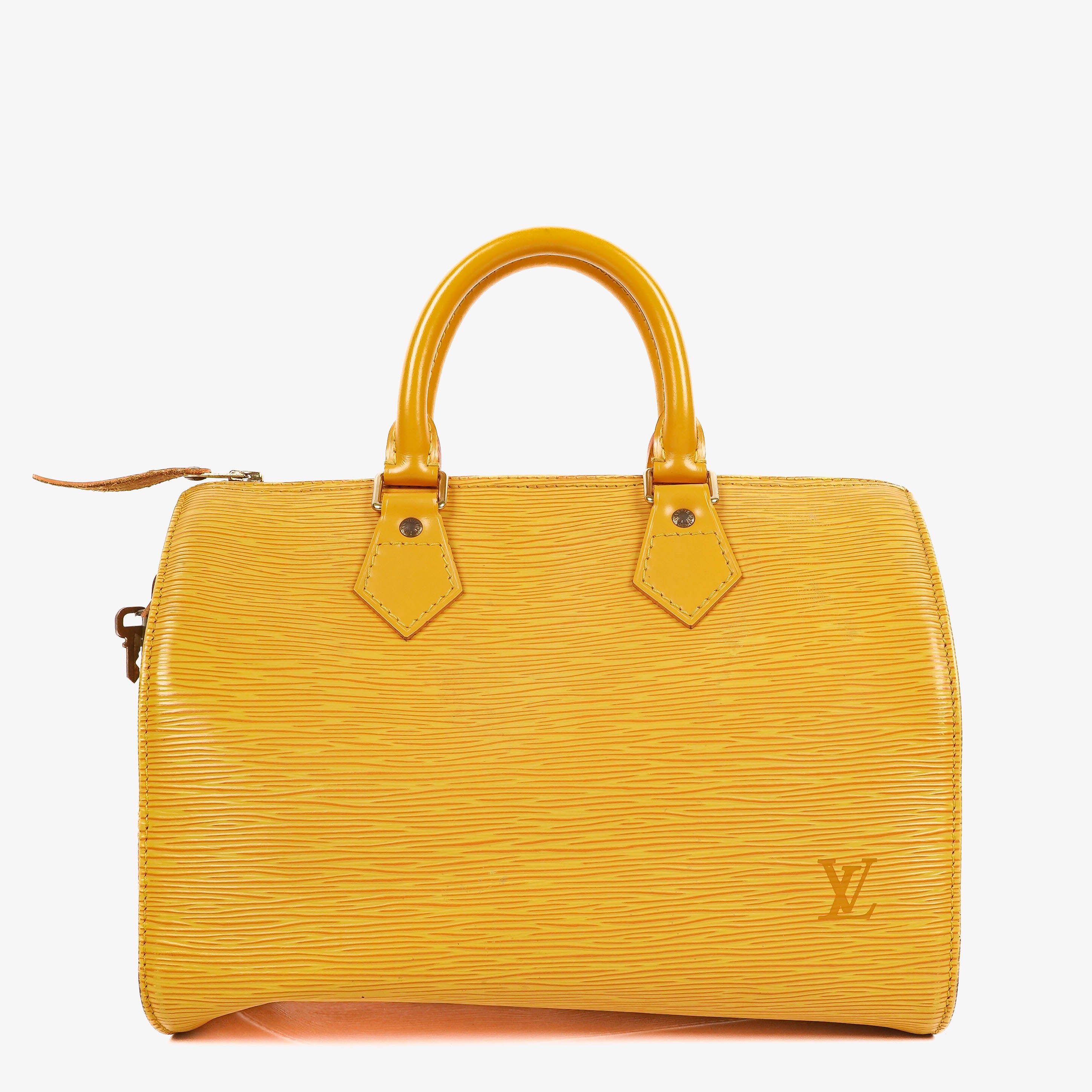 Louis Vuitton Speedy 25 Yellow EPI Leather Handbag