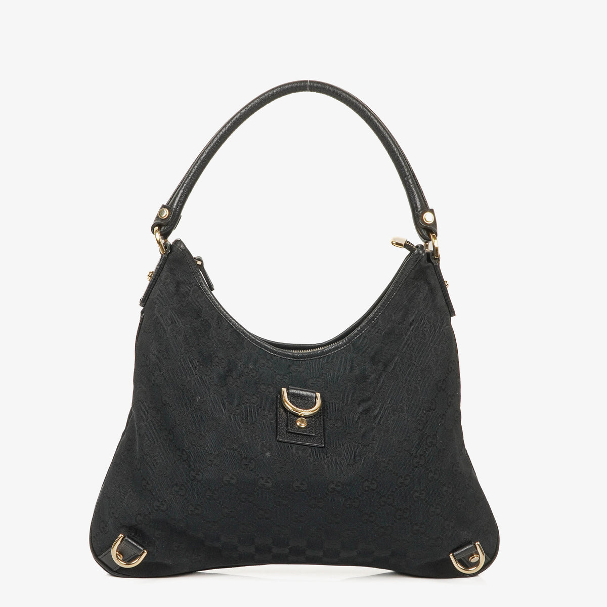 Gucci Black GG Canvas Abbey D-Ring Hobo Bag
