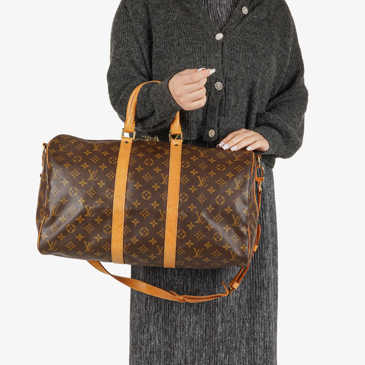 Louis Vuitton Keepall 45 Bandoulière Travel Bag in Monogram Canvas