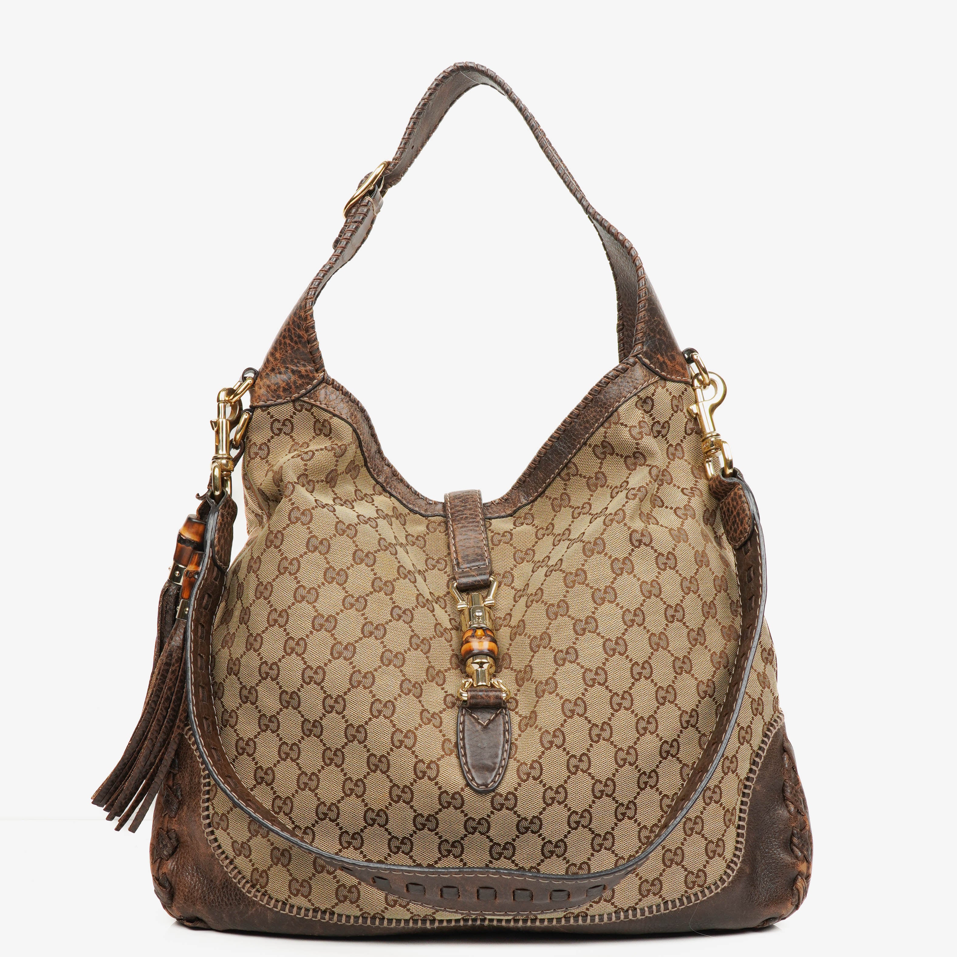 Gucci Brown GG Canvas New Jackie Hobo Bag