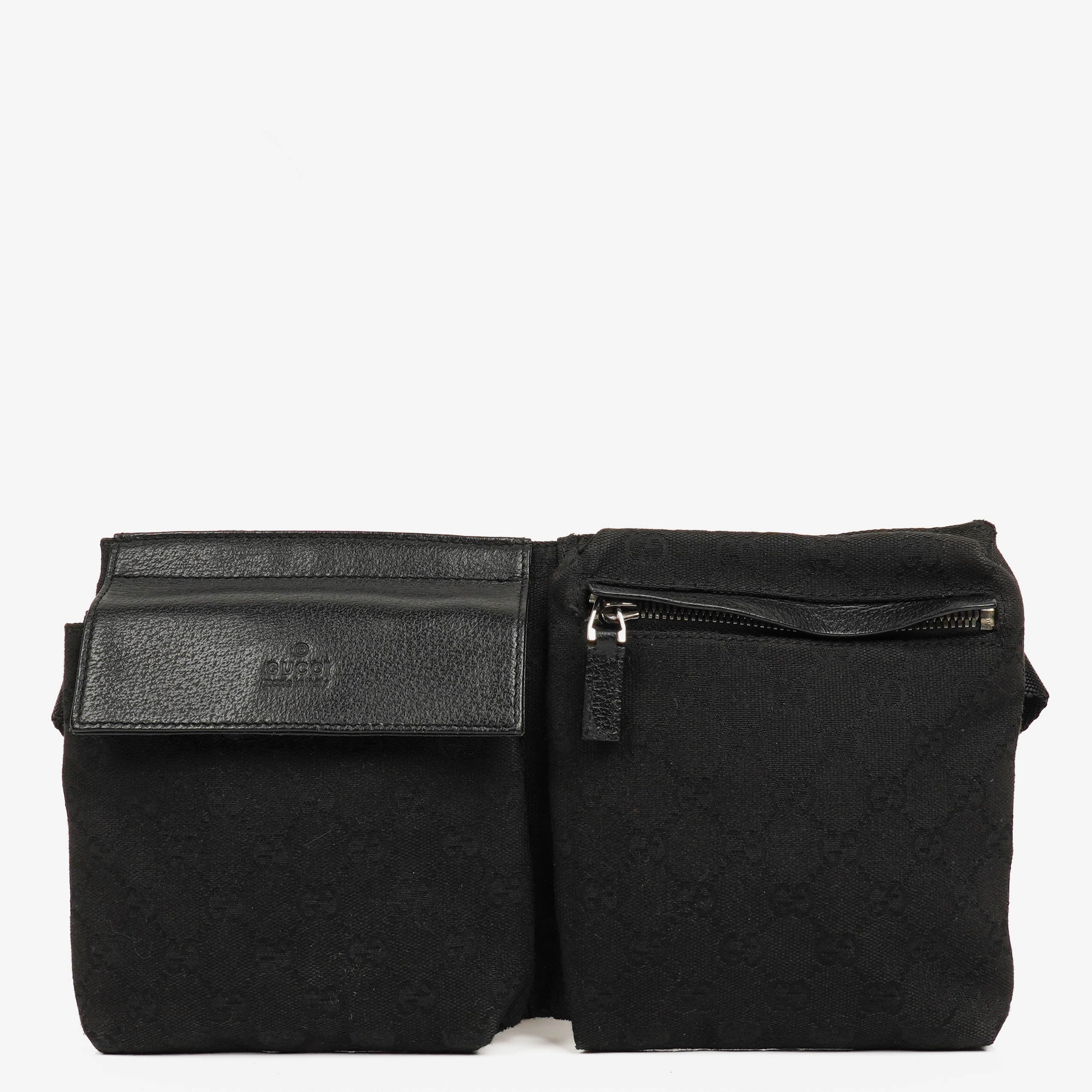 Gucci GG Black Monogram Canvas Belt Bag