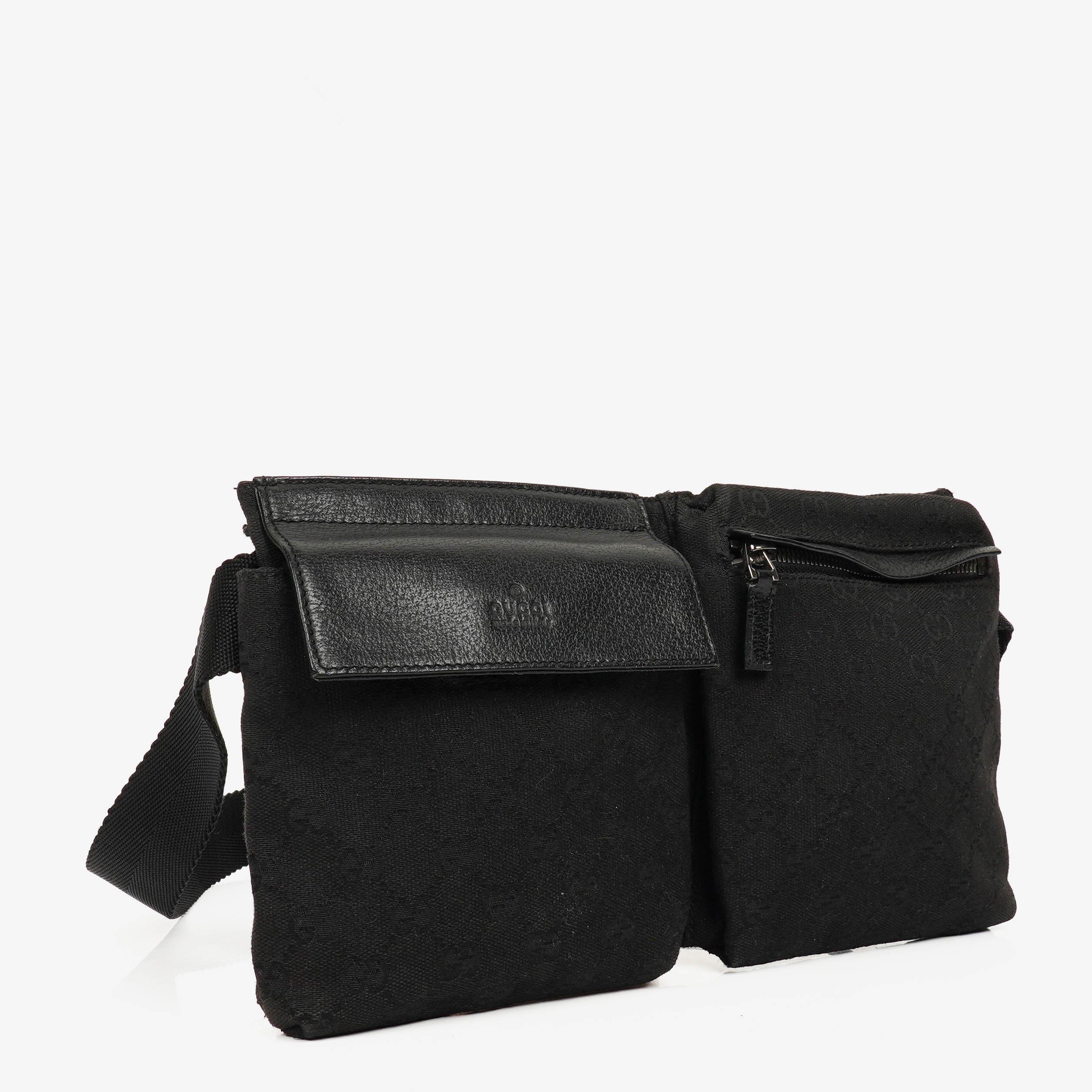 Gucci GG Black Monogram Canvas Belt Bag