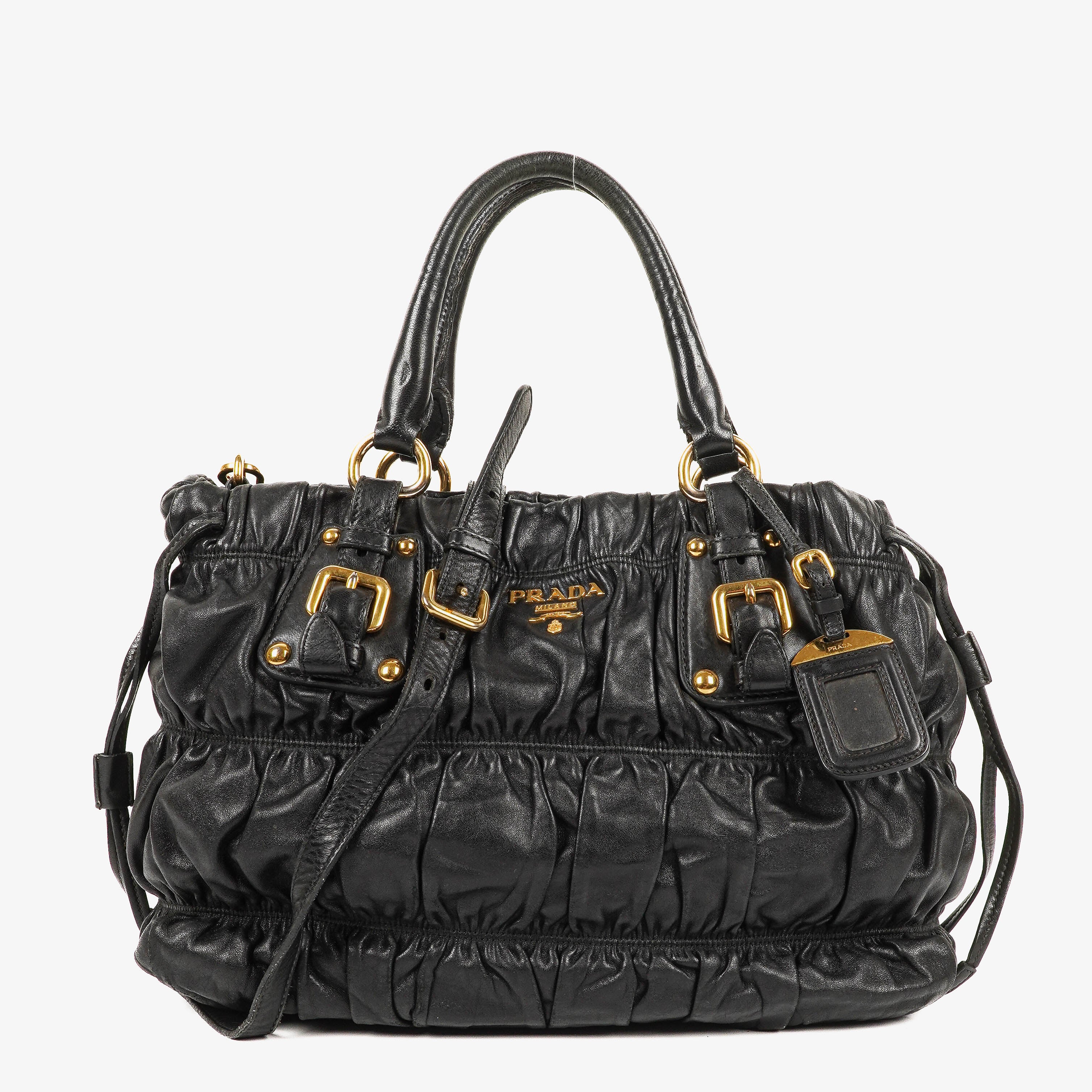 Prada Nappa Gaufre Nero Shoulder Bag