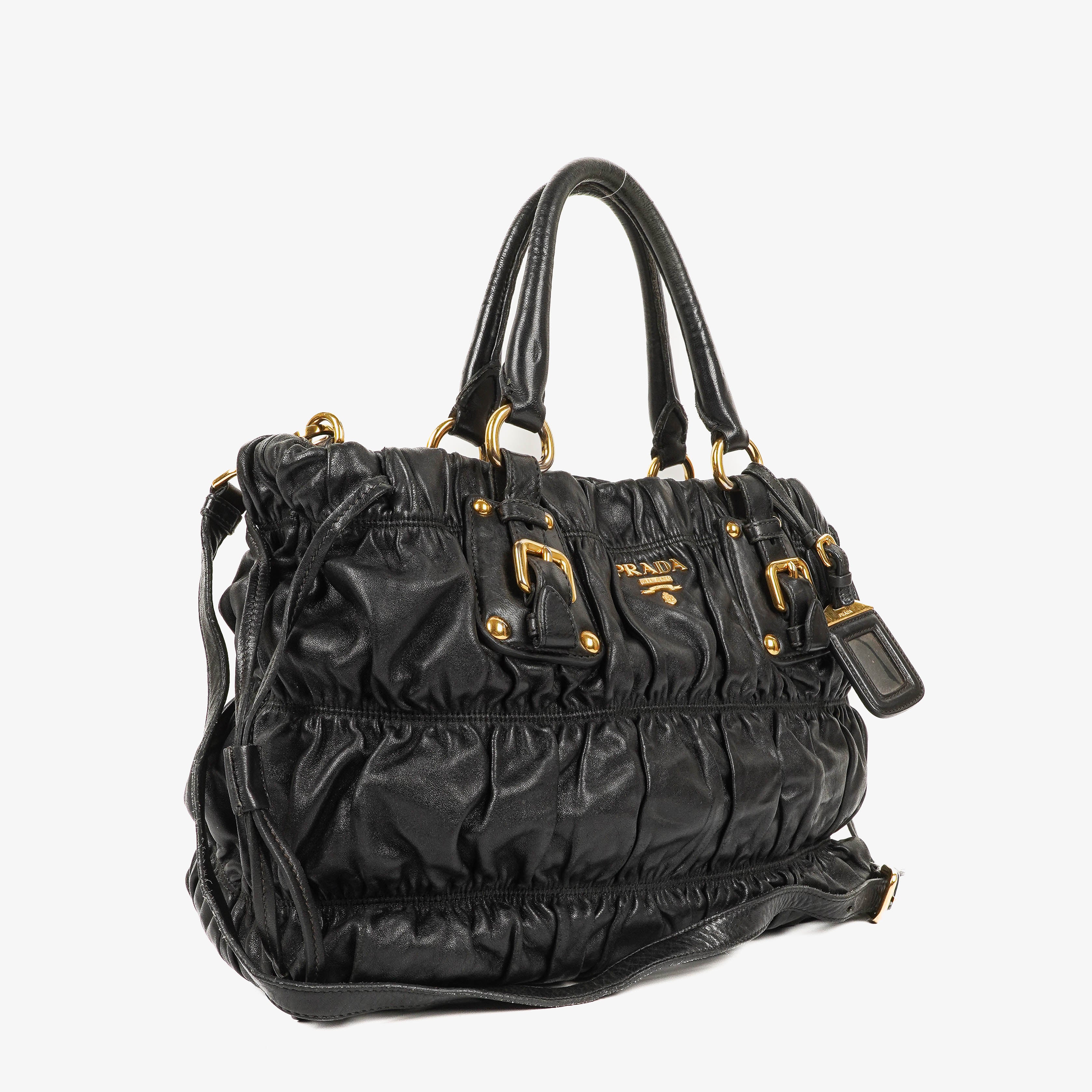 Prada Nappa Gaufre Nero Shoulder Bag