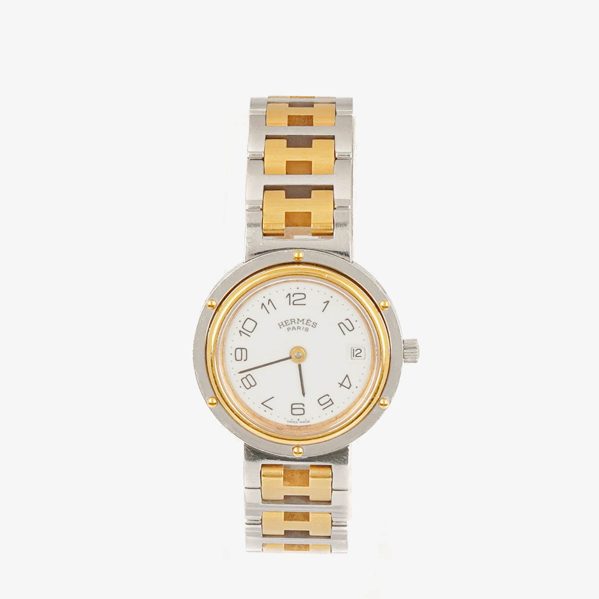 Hermes Clipper Quartz Watch Two-Tone Stainless Steel