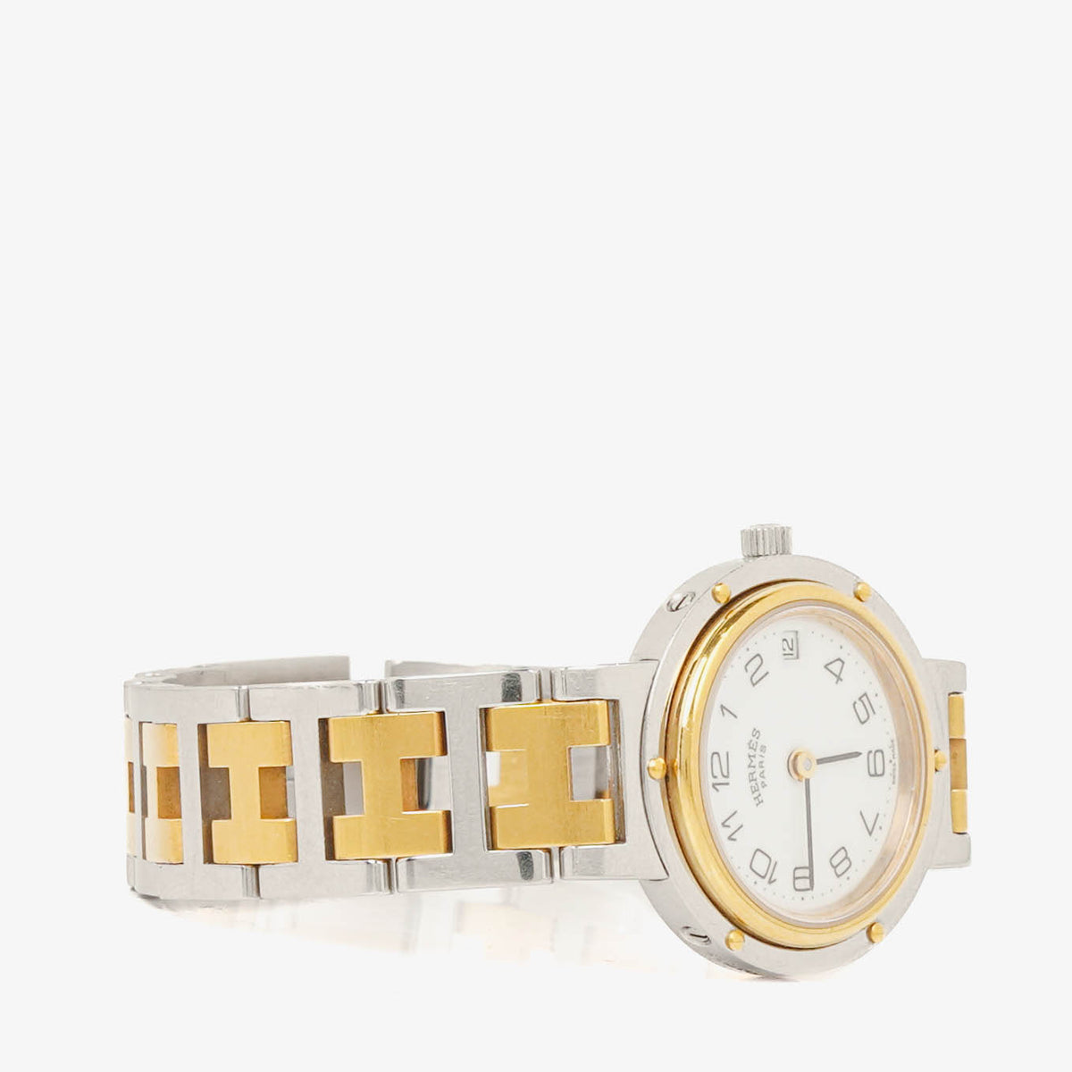 Hermes Clipper Quartz Watch Two-Tone Stainless Steel