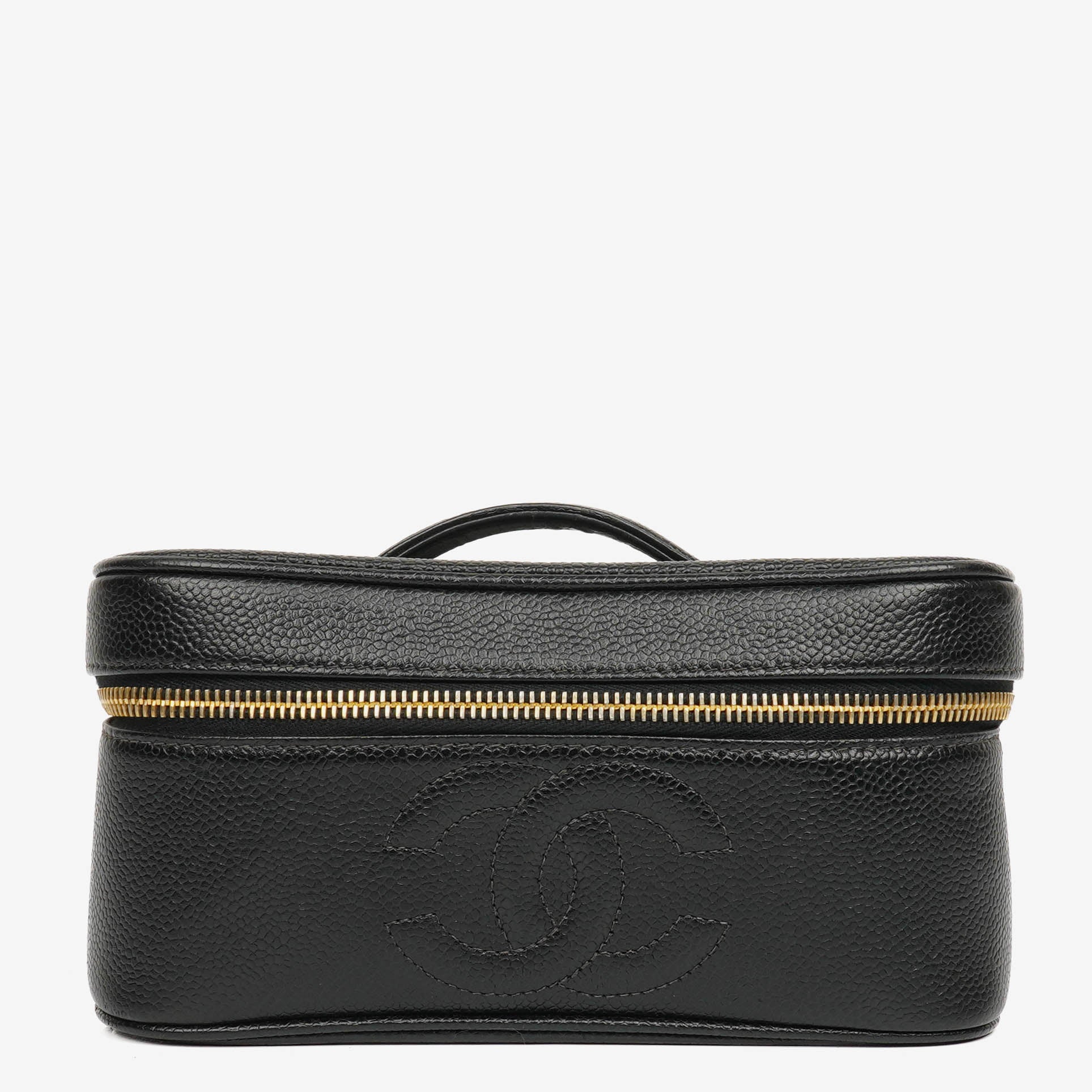 Chanel Black Caviar Leather Vanity Case
