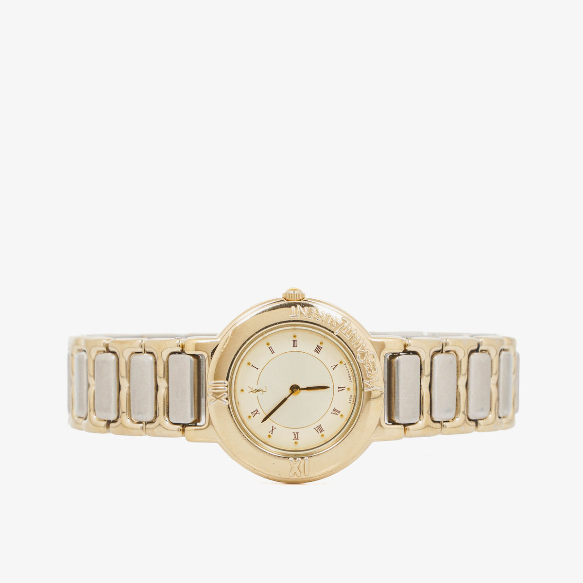 Yves Saint Laurent YSL Logo Two-Tone Stainless Steel Watch