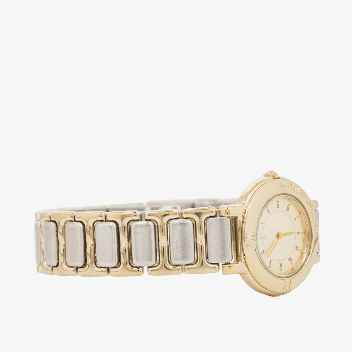 Yves Saint Laurent YSL Logo Two-Tone Stainless Steel Watch