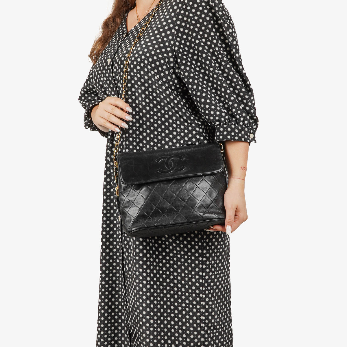 Chanel CC Tassel Quilted Black Leather Shoulder Bag