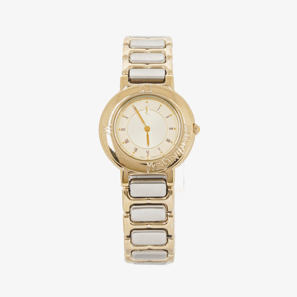 Yves Saint Laurent YSL Logo Two-Tone Stainless Steel Watch