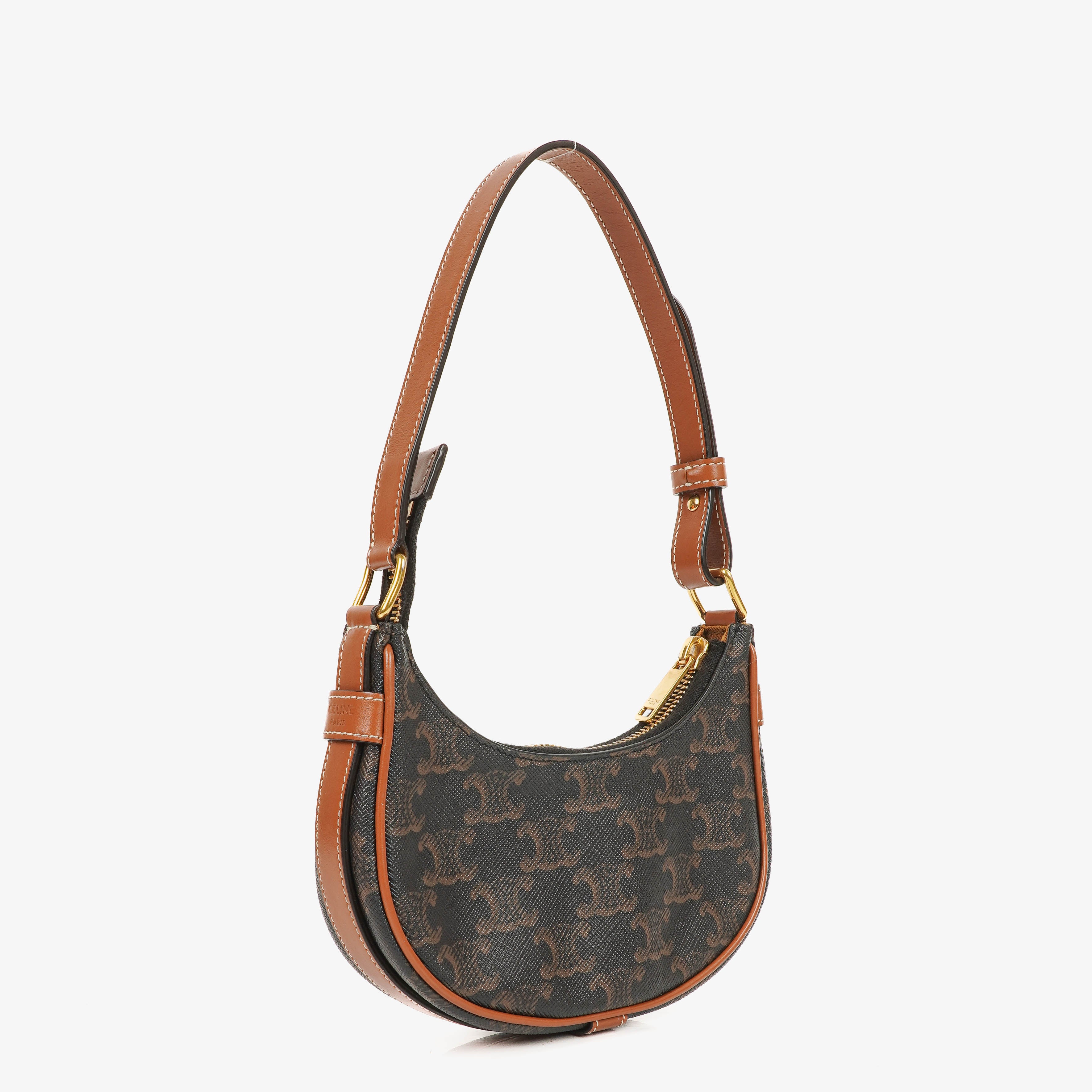 Celine Ava Triomphe Tan Shoulder Bag