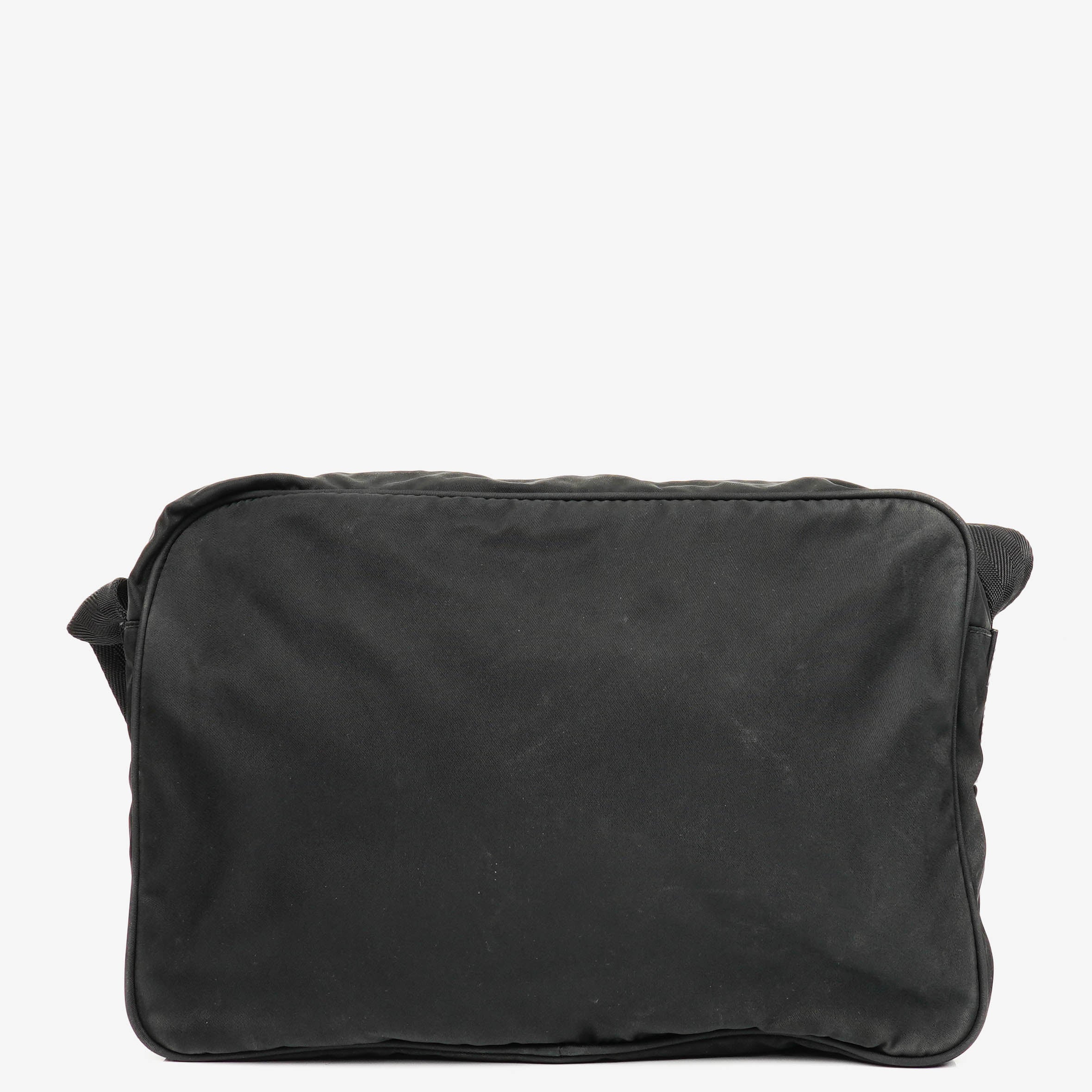 Prada Black Tessuto and Saffiano Leather Shoulder Bag
