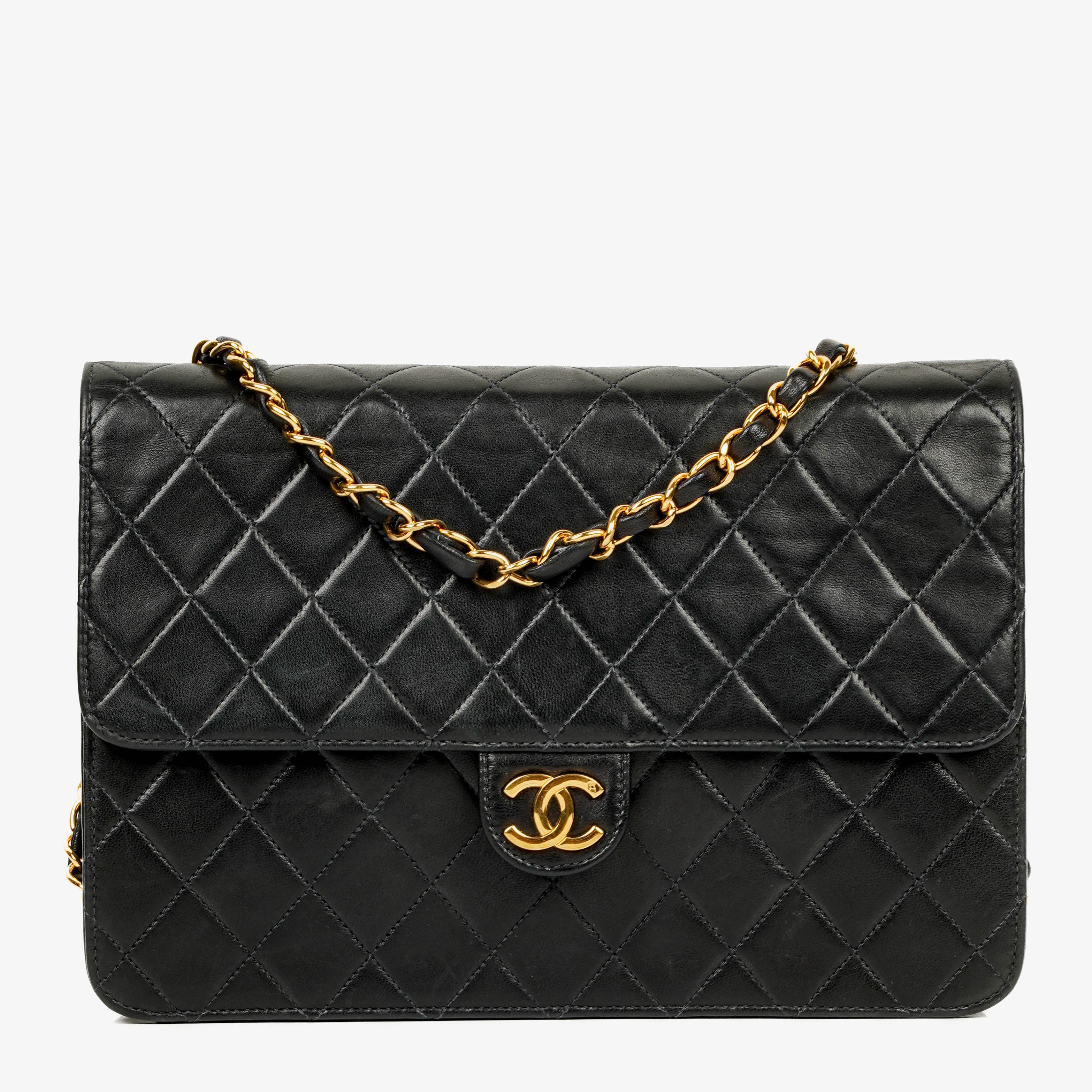 Chanel Classic Single Flap Bag Quilted Lambskin With 24K Gold-Plated Hardware