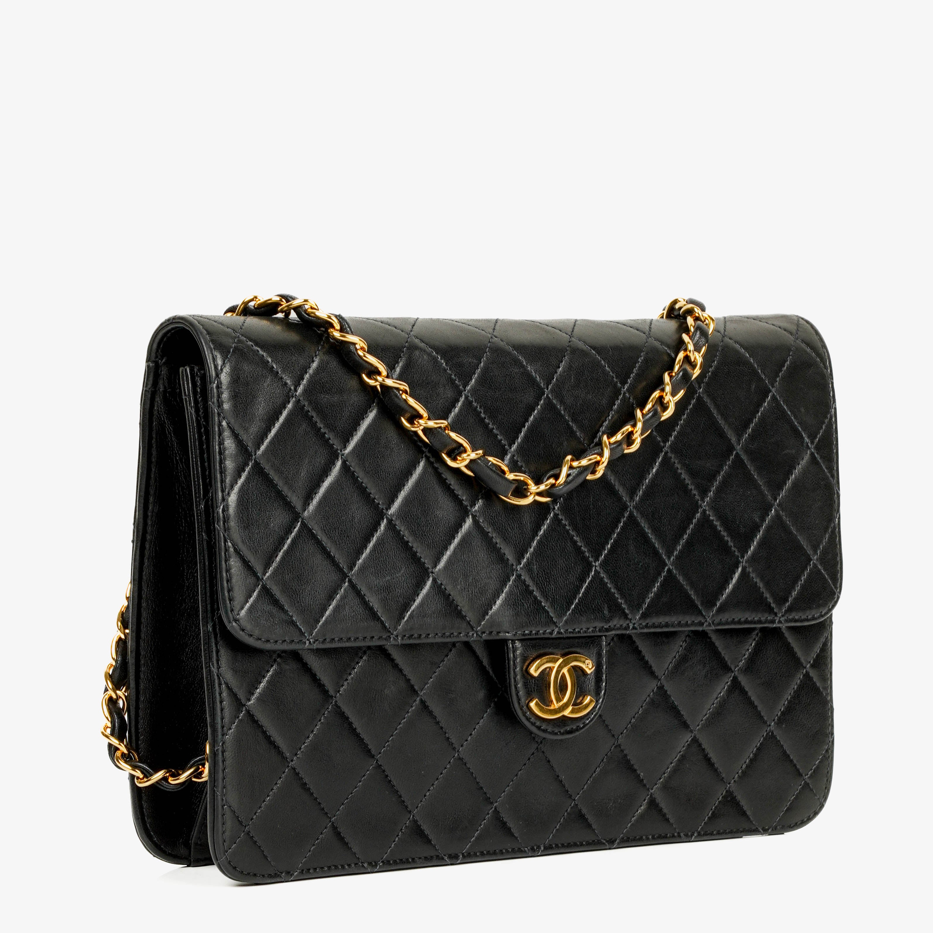 Chanel Classic Single Flap Bag Quilted Lambskin With 24K Gold-Plated Hardware