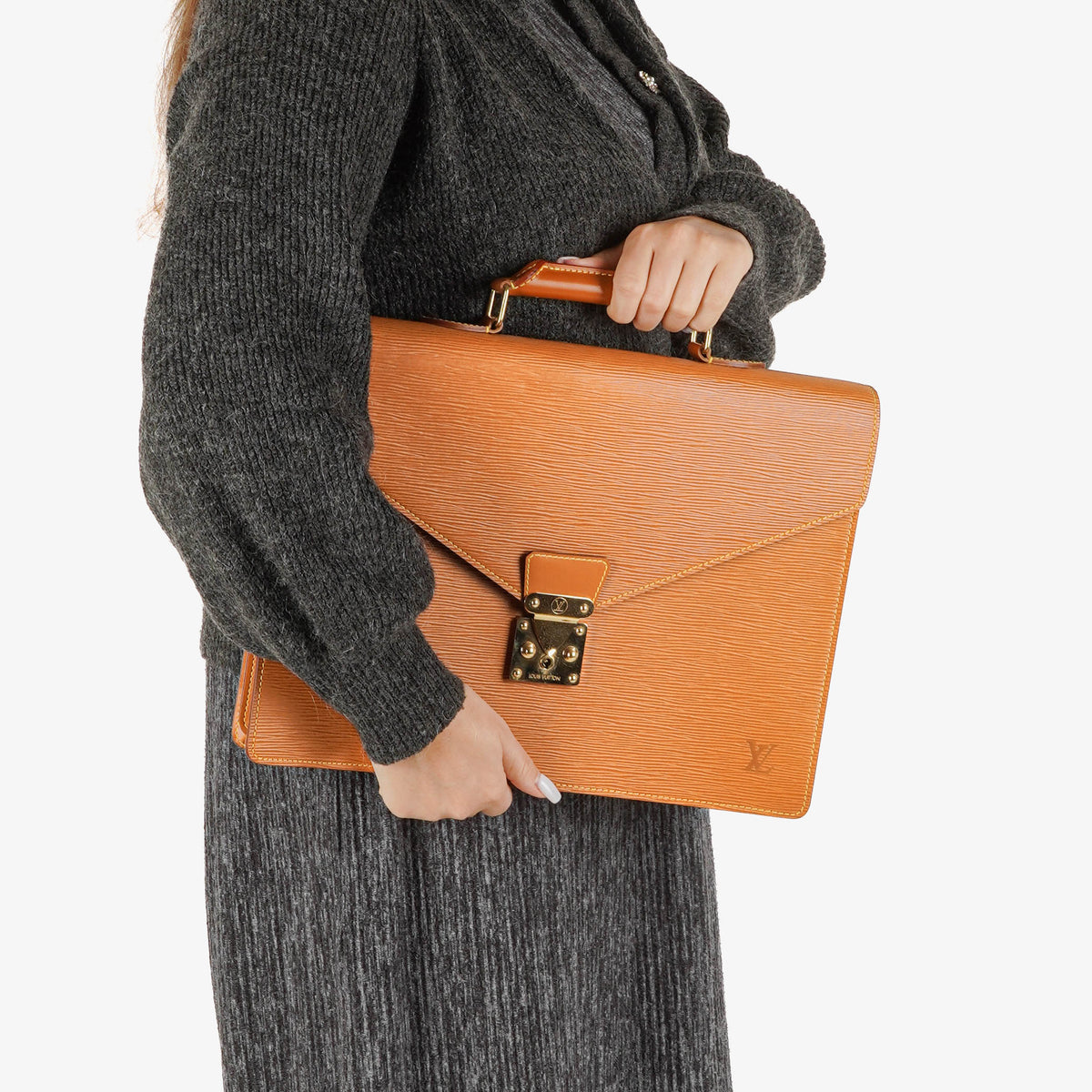 Louis Vuitton Serviette Ambassador Cognac Epi Leather Briefcase, 1996