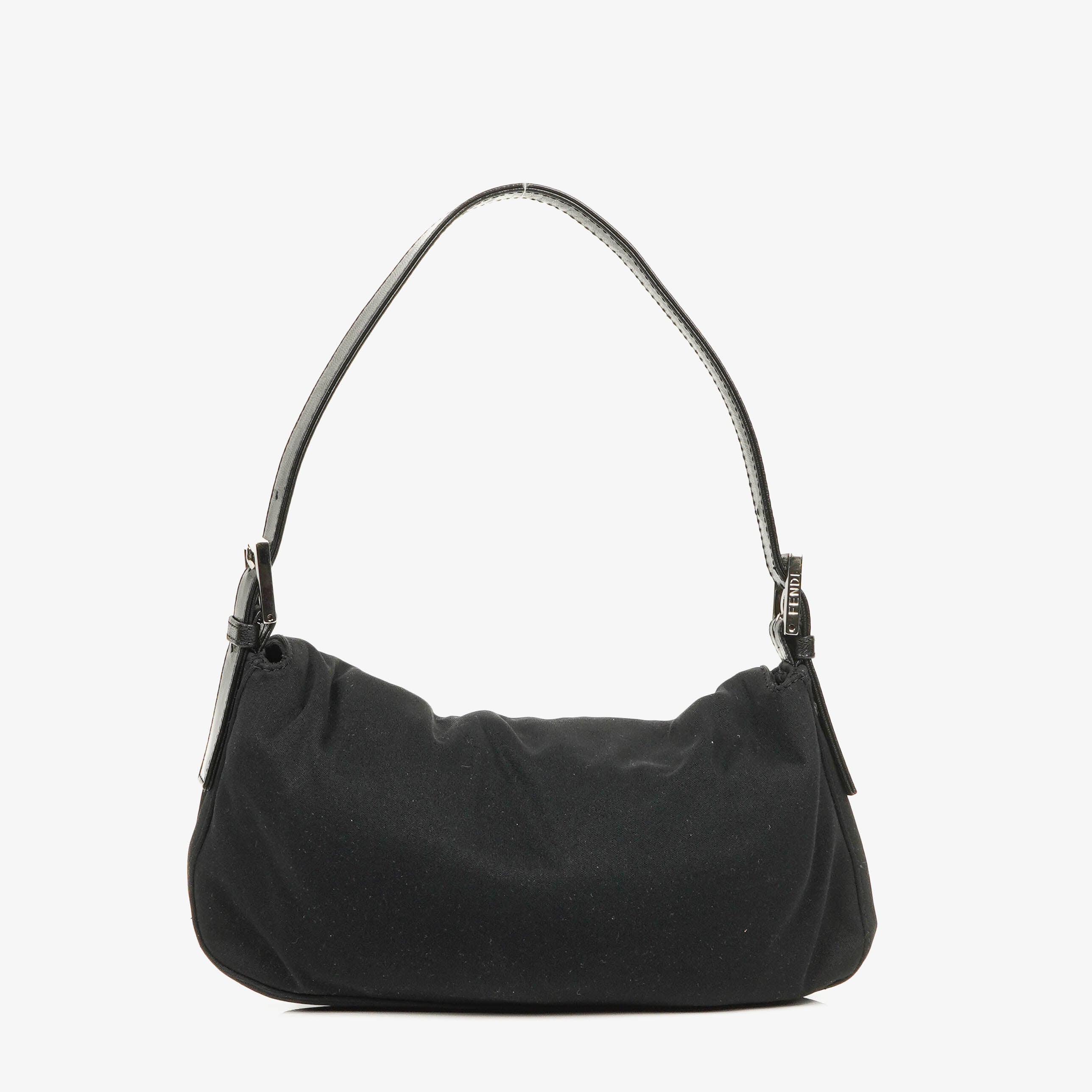 Fendi Black Cloth Baguette Bag
