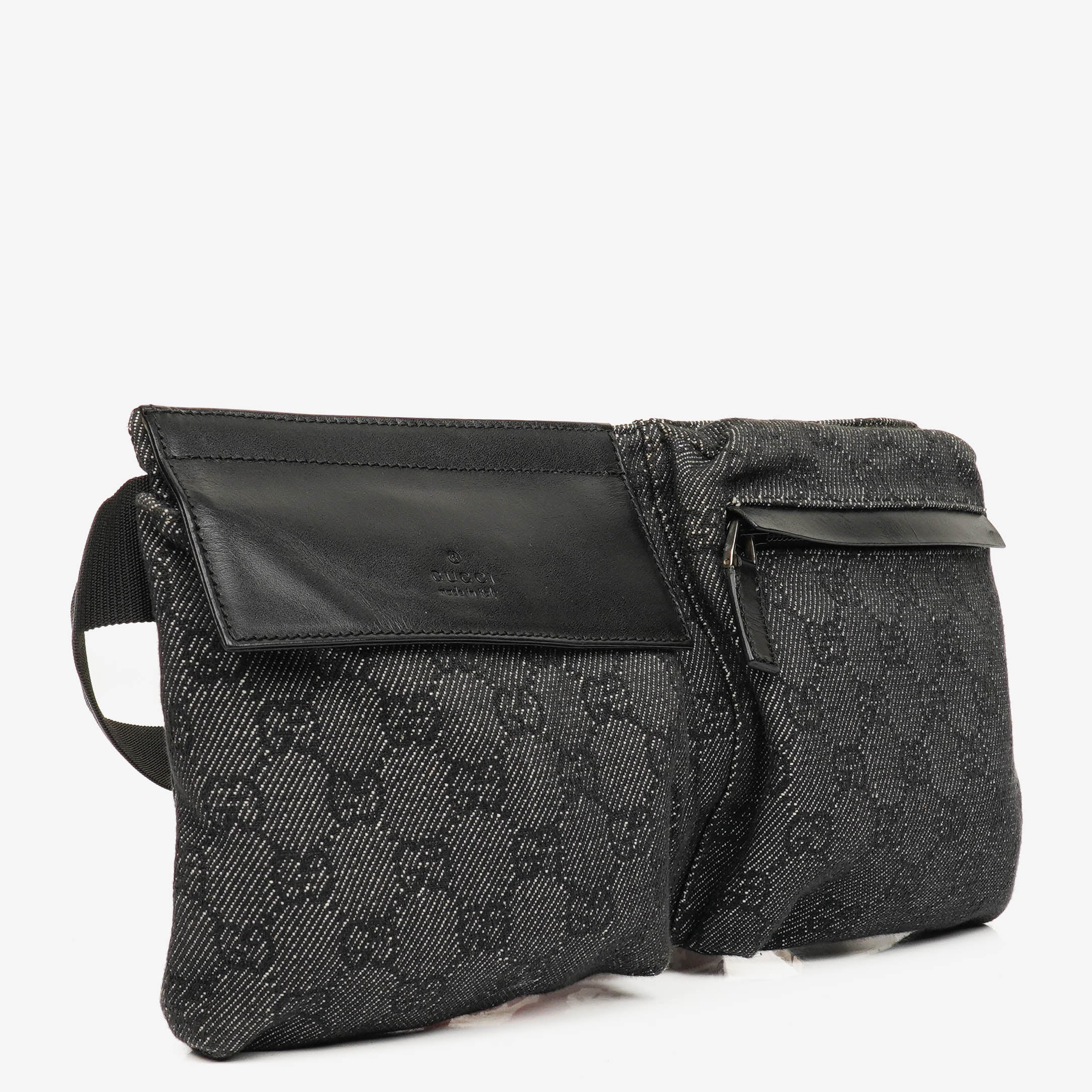 Gucci GG Black Monogram Canvas Belt Bag