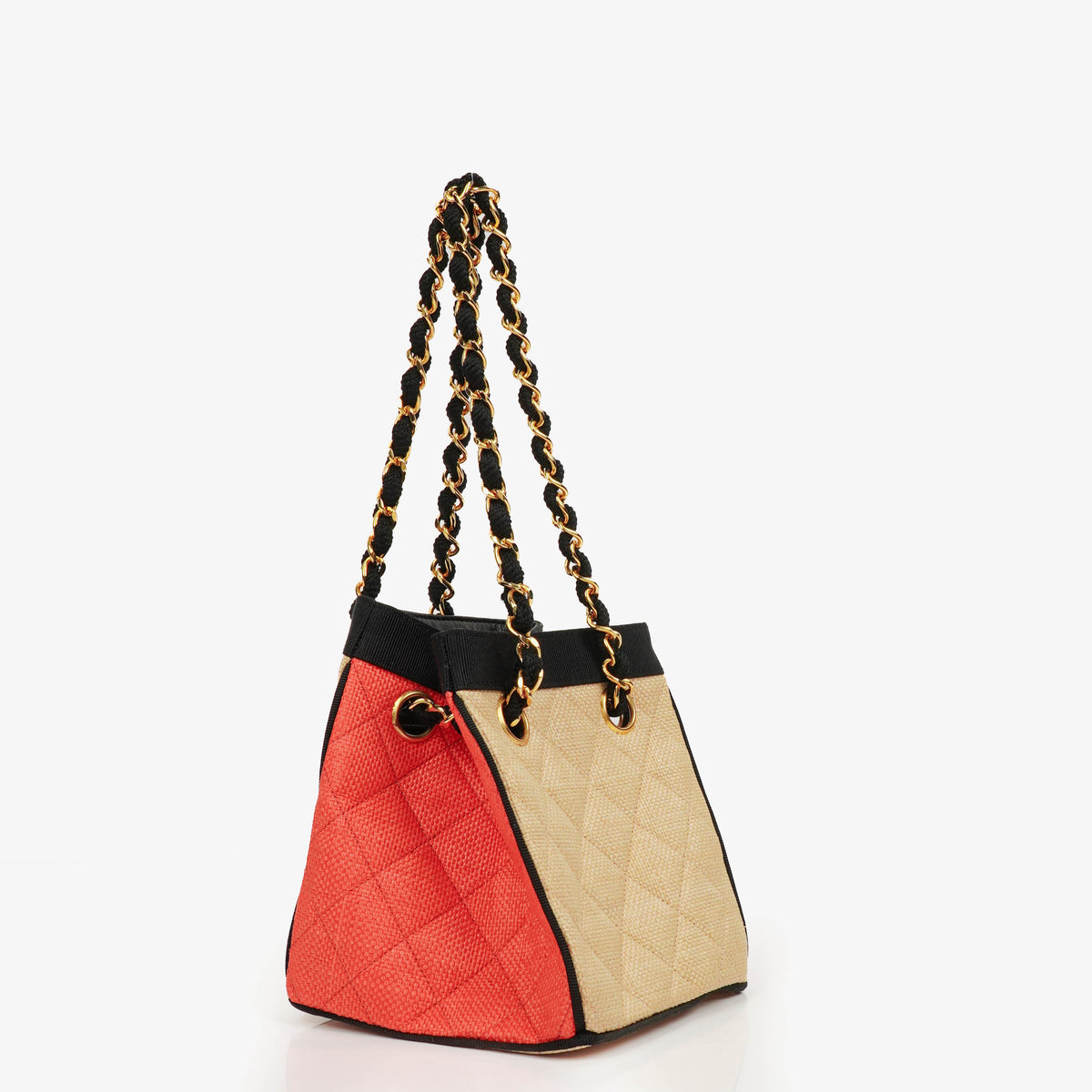 Chanel Beige Woven Raffia Mini Woven Bag