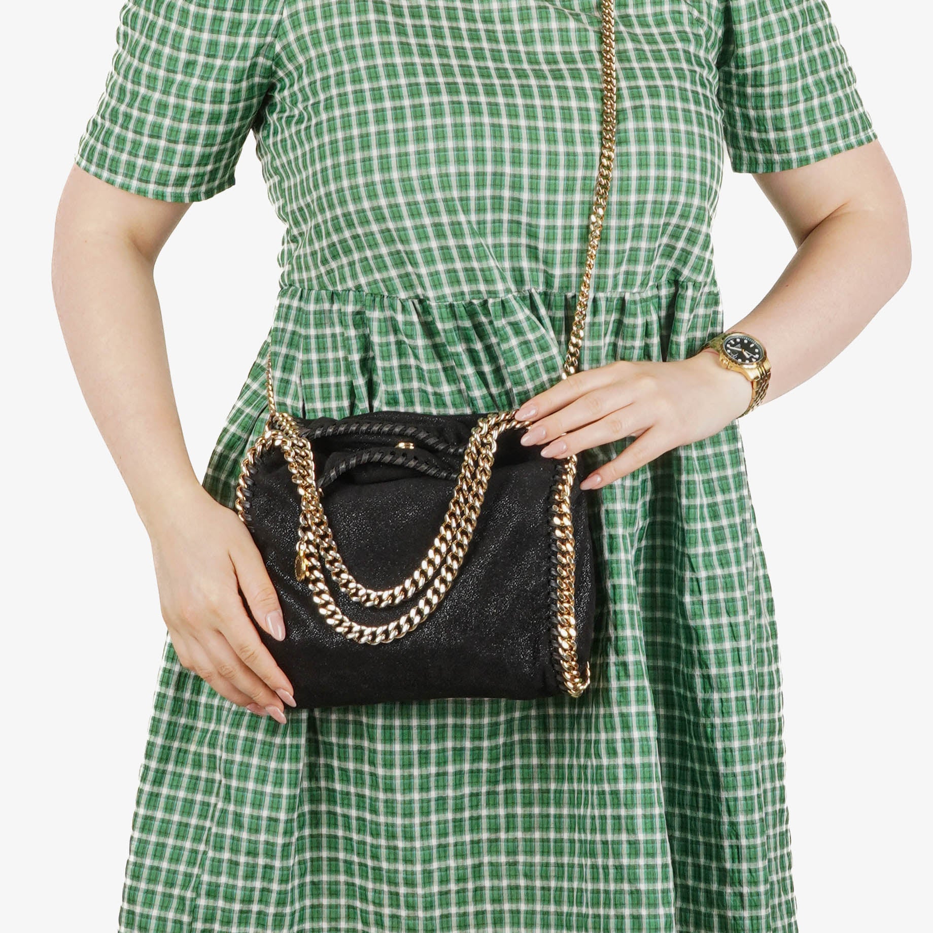 Stella McCartney Black Falabella Tote Vegan Shaggy Deer