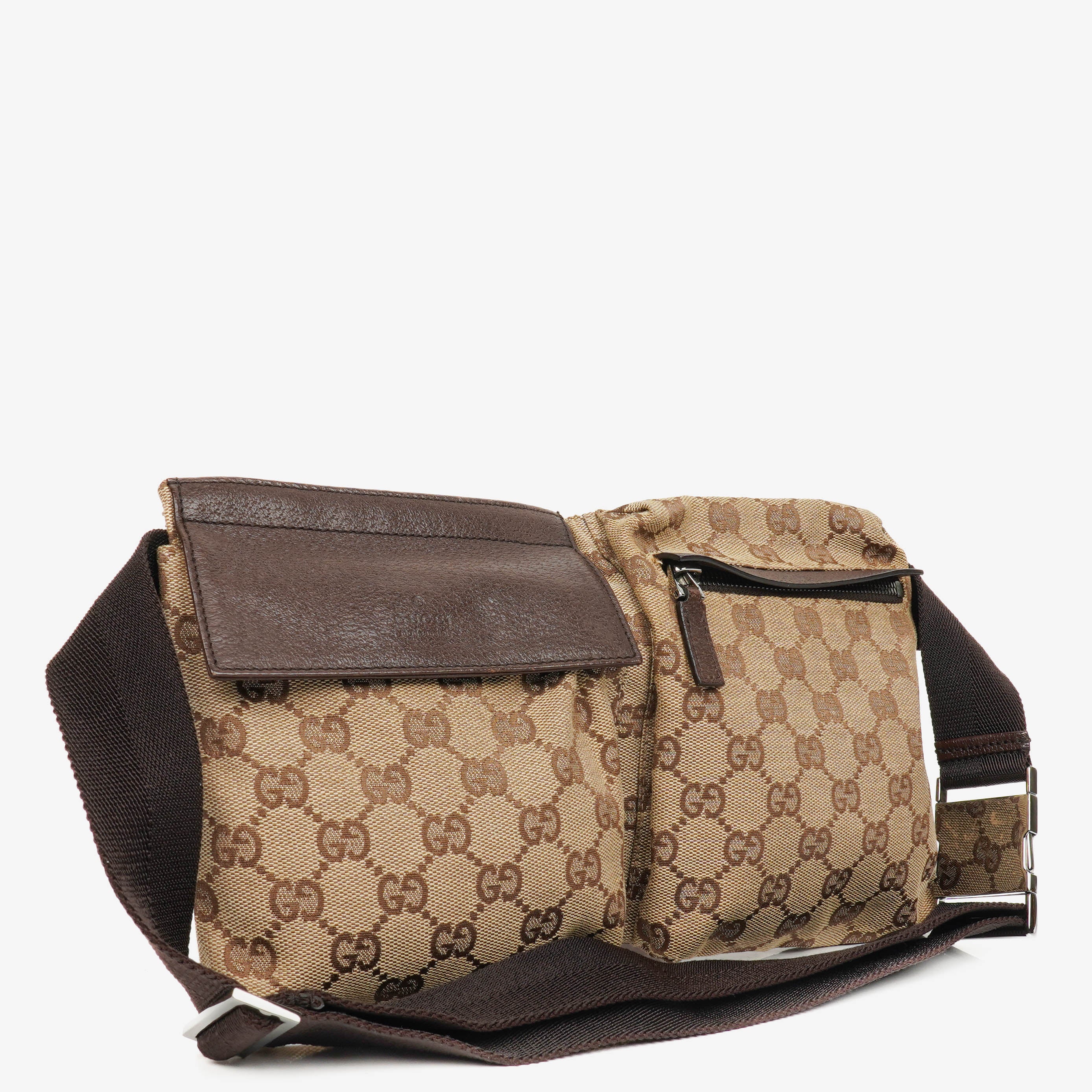 Gucci GG Brown/Beige Monogram Canvas Belt Bag