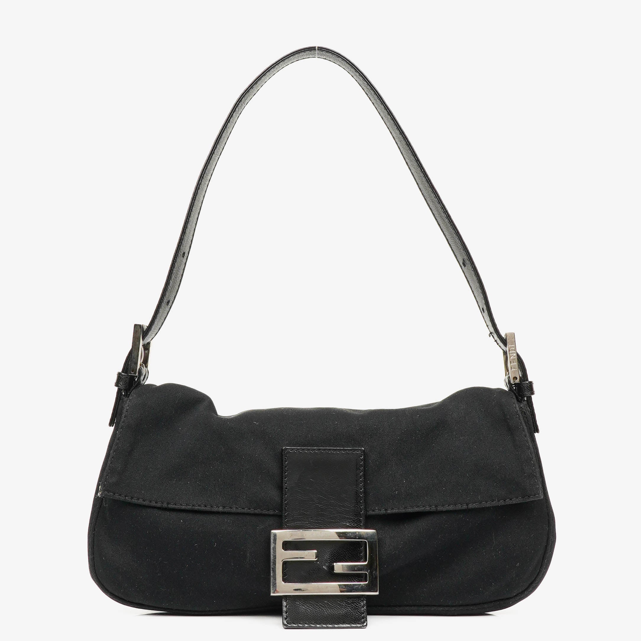 Fendi Baguette Black Neoprene Shoulder Bag