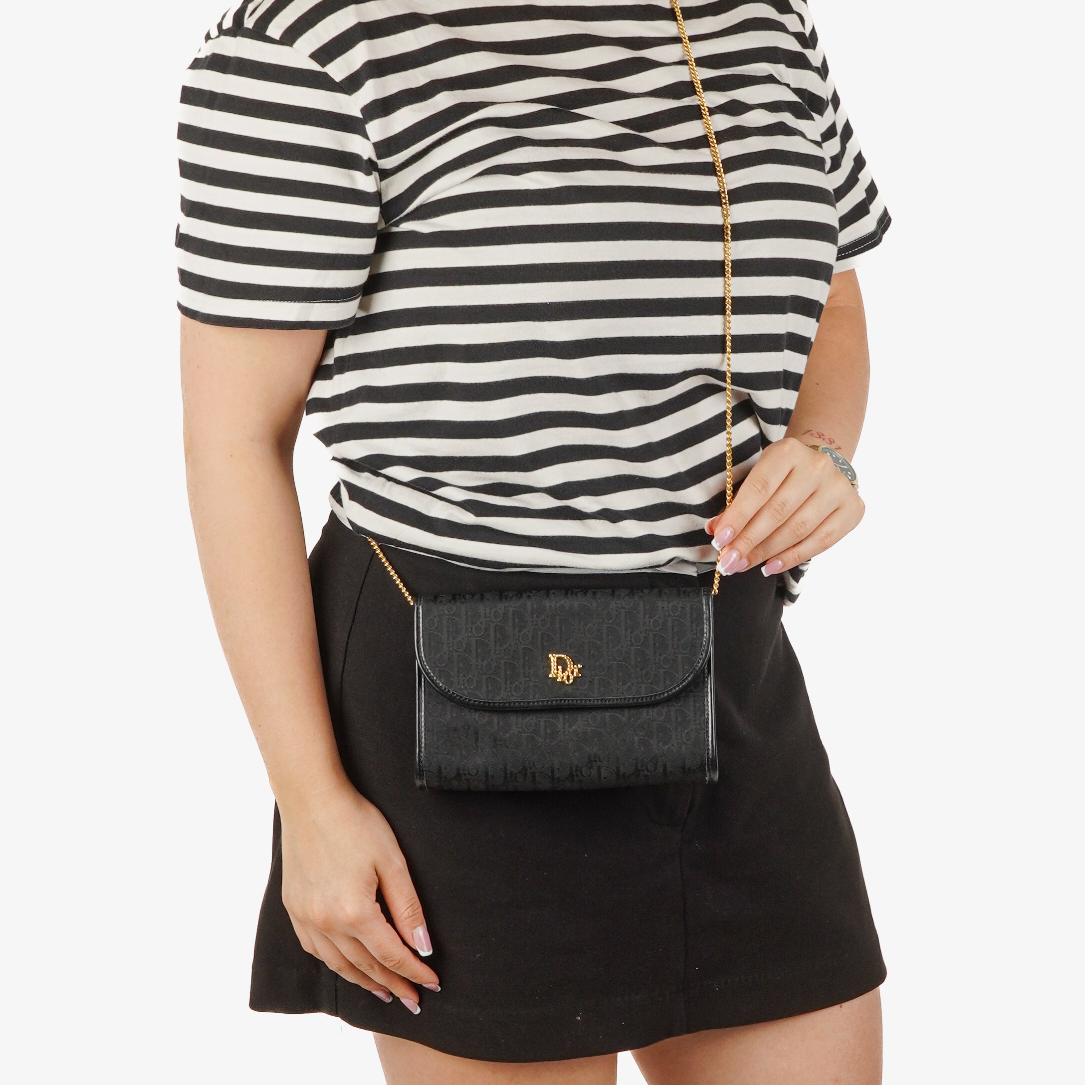 Dior Trotter Chain Black Shoulder Bag