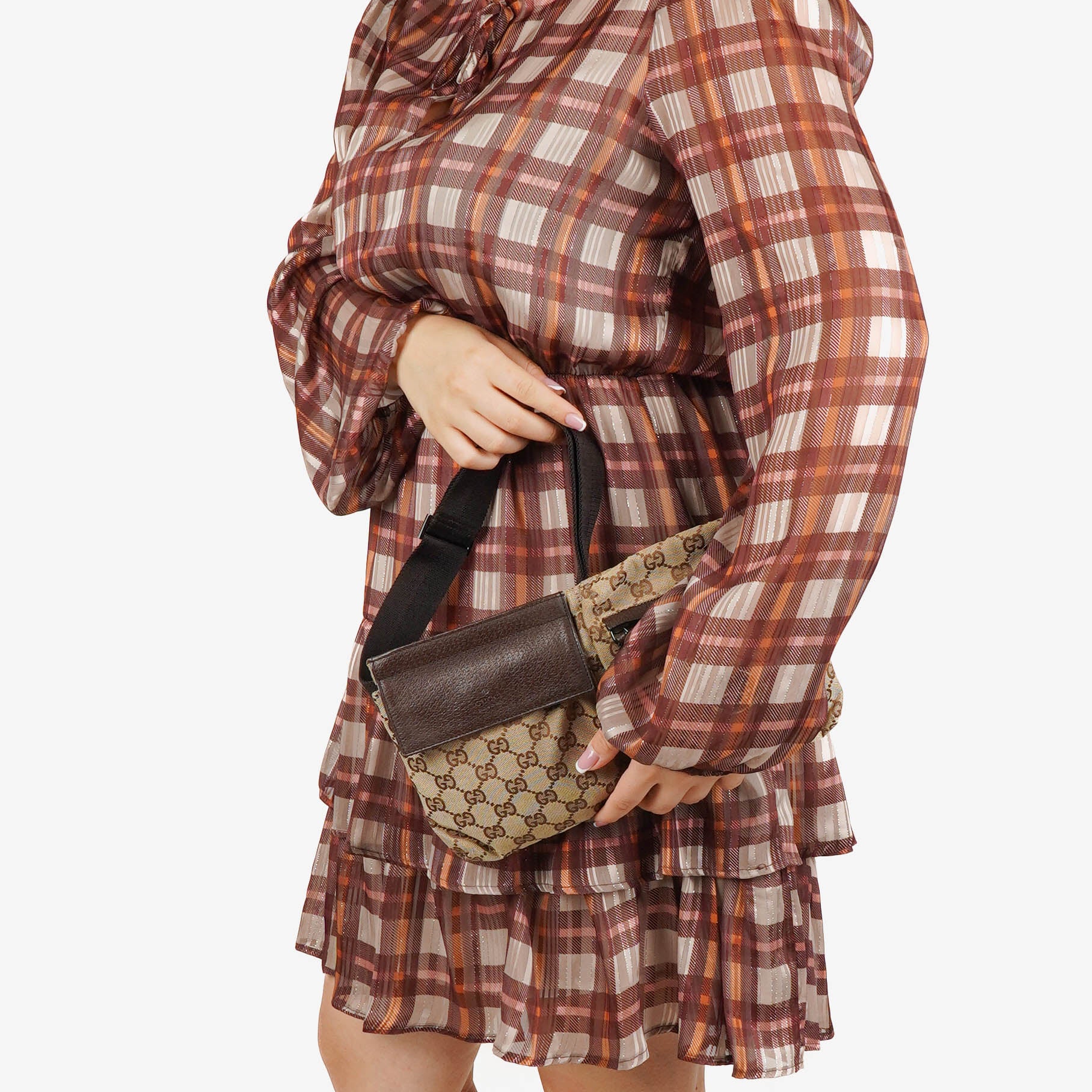Gucci GG Brown/Beige Monogram Canvas Belt Bag