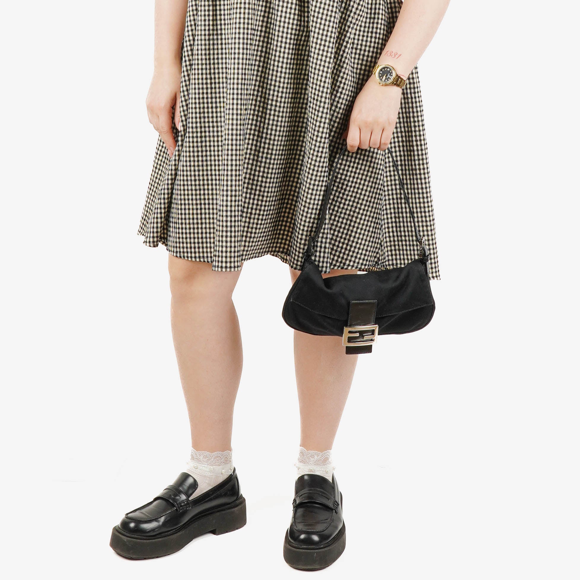 Fendi Baguette Black Neoprene Shoulder Bag