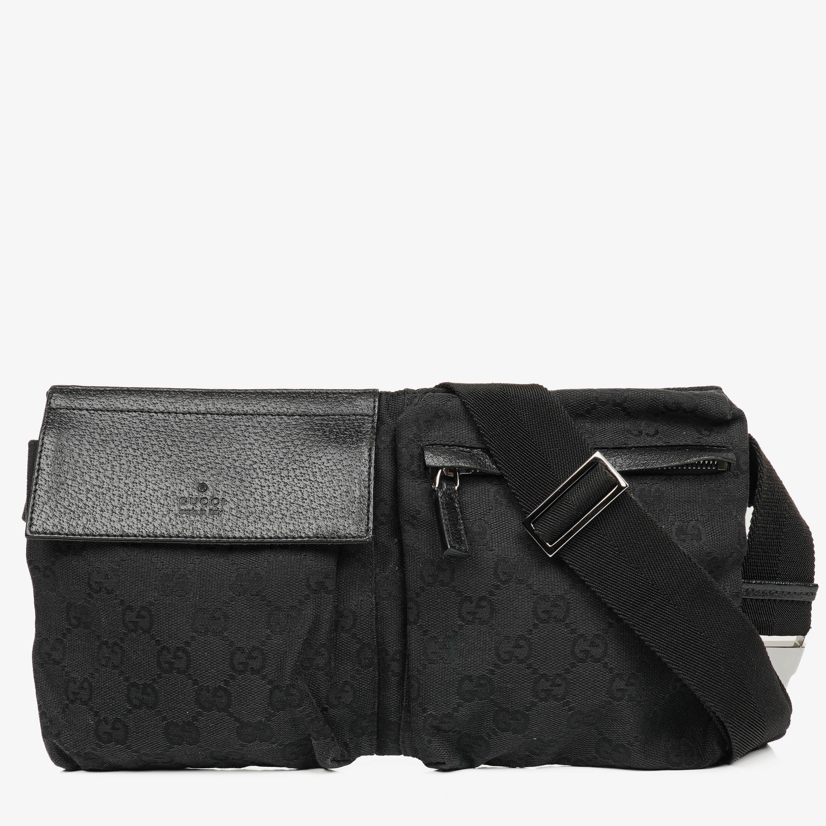 Gucci GG Black Monogram Canvas Belt Bag