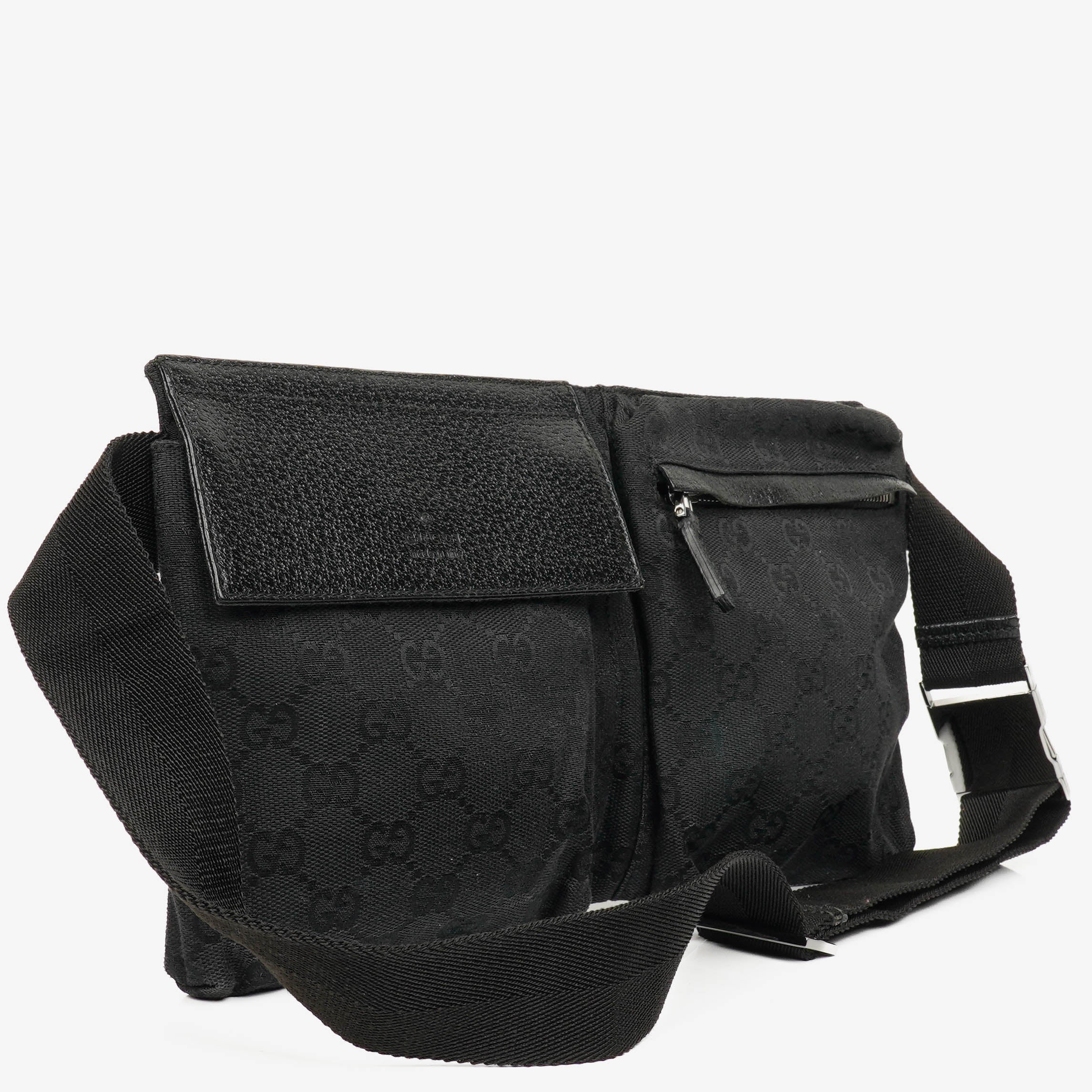 Gucci GG Black Monogram Canvas Belt Bag
