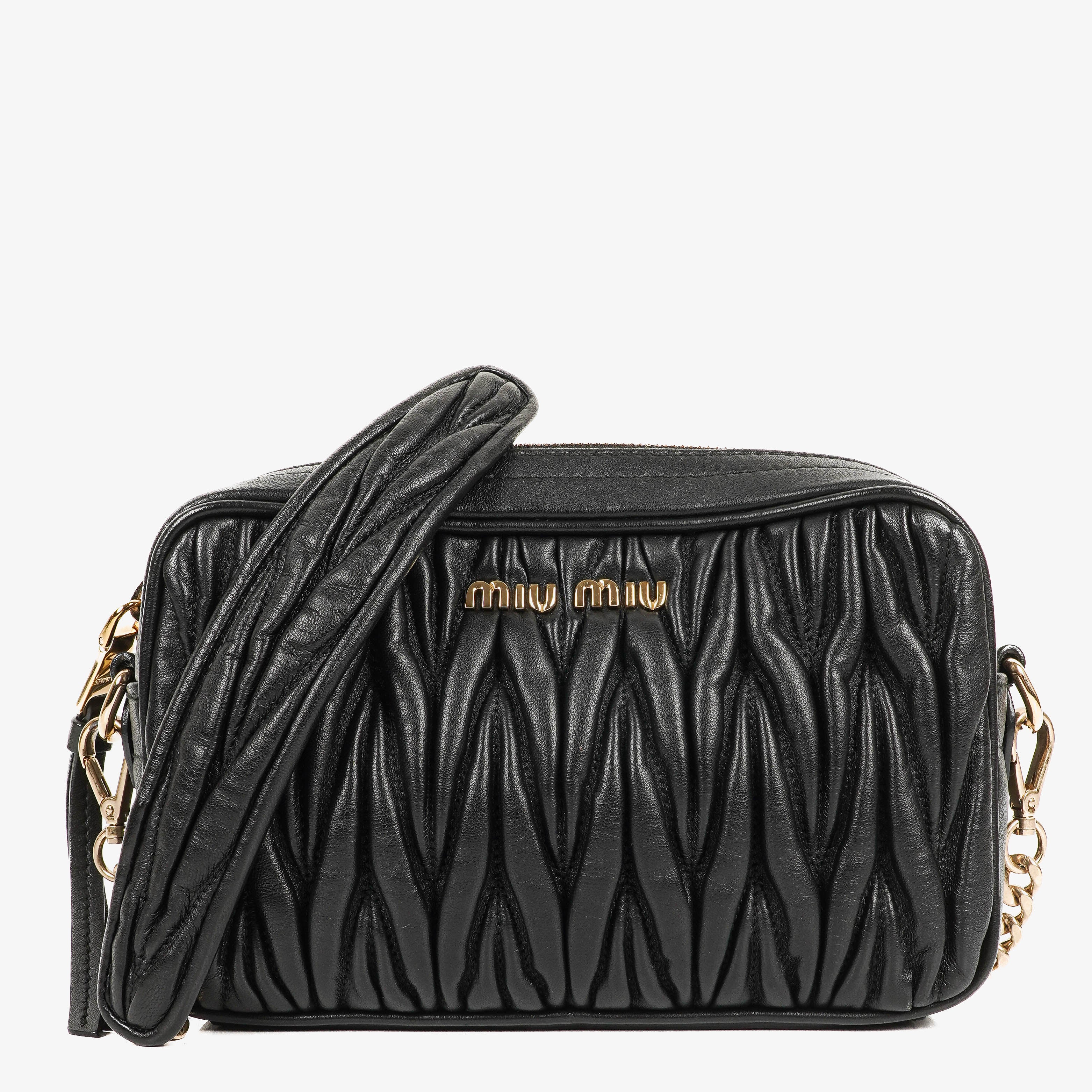 Miu Miu Matelasse Nero Leather Shoulder Bag – PLAMEXS