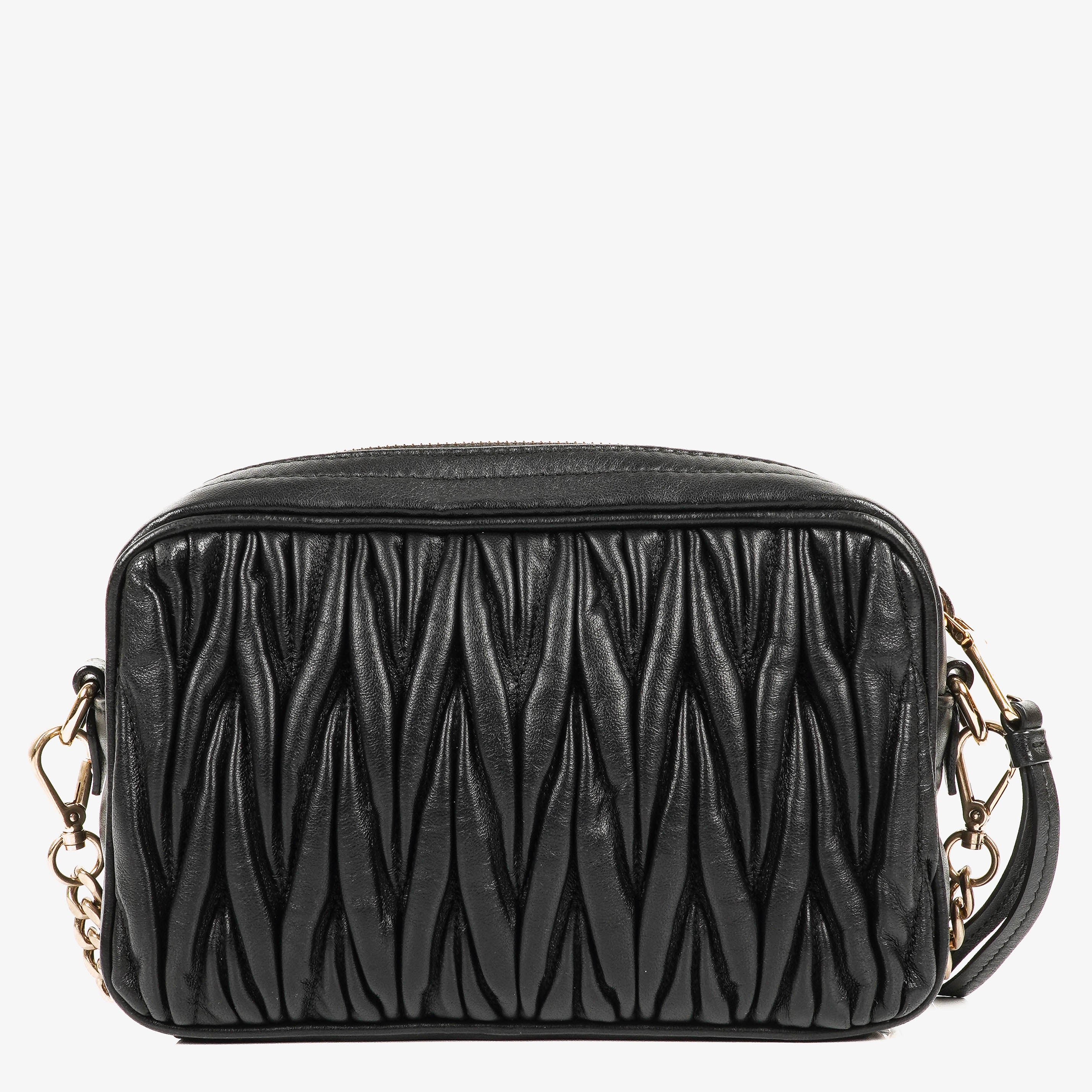 Miu Miu Matelasse Nero Leather Shoulder Bag