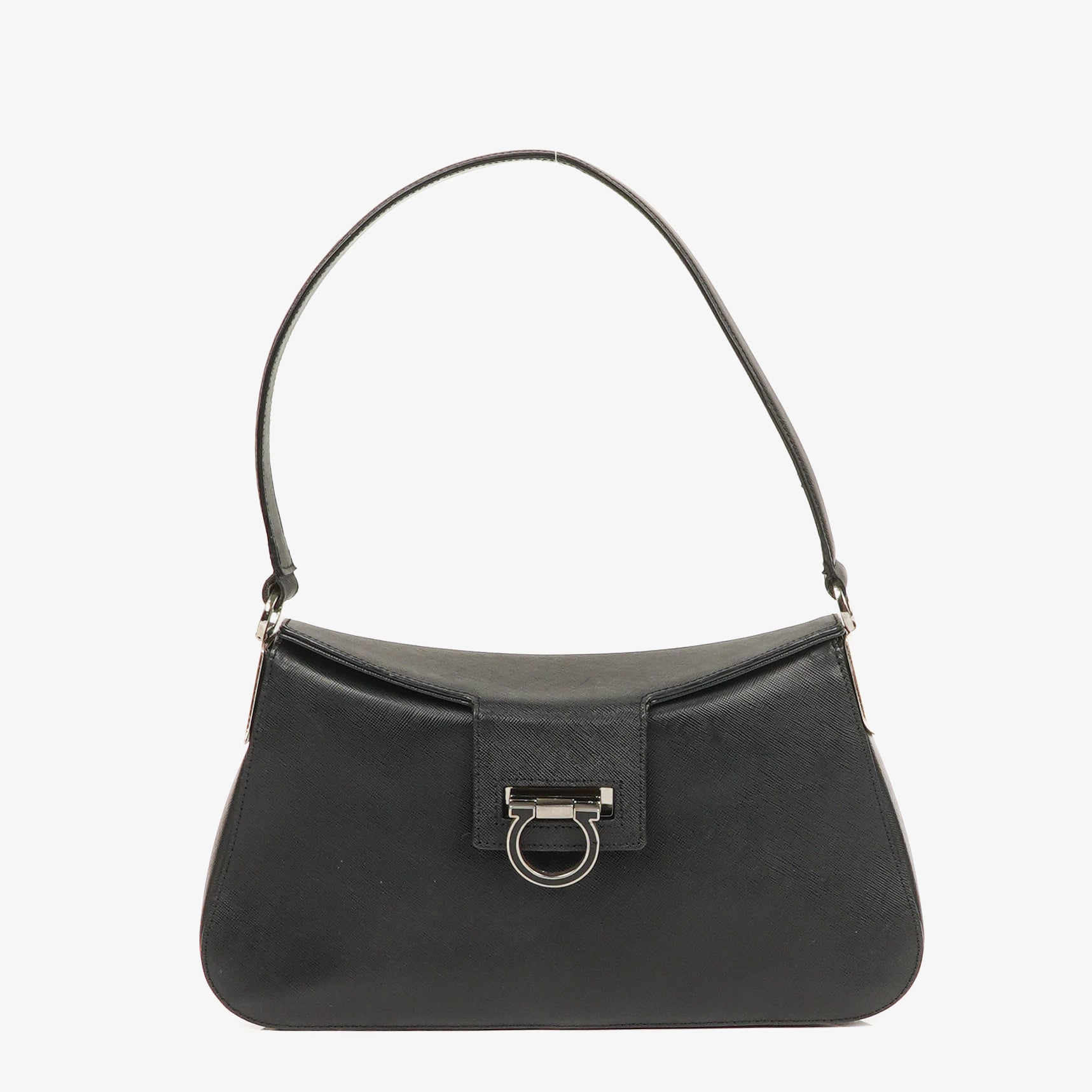 Salvatore Ferragamo Gancini Saffiano Leather Shoulder Bag