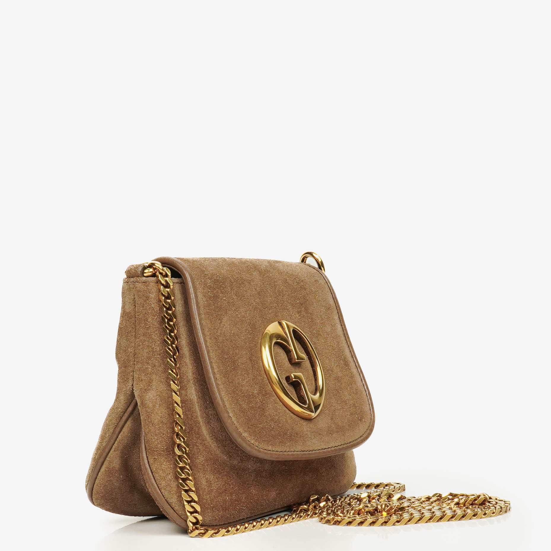 Gucci Beige Suede Blondie Small Crossbody Bag