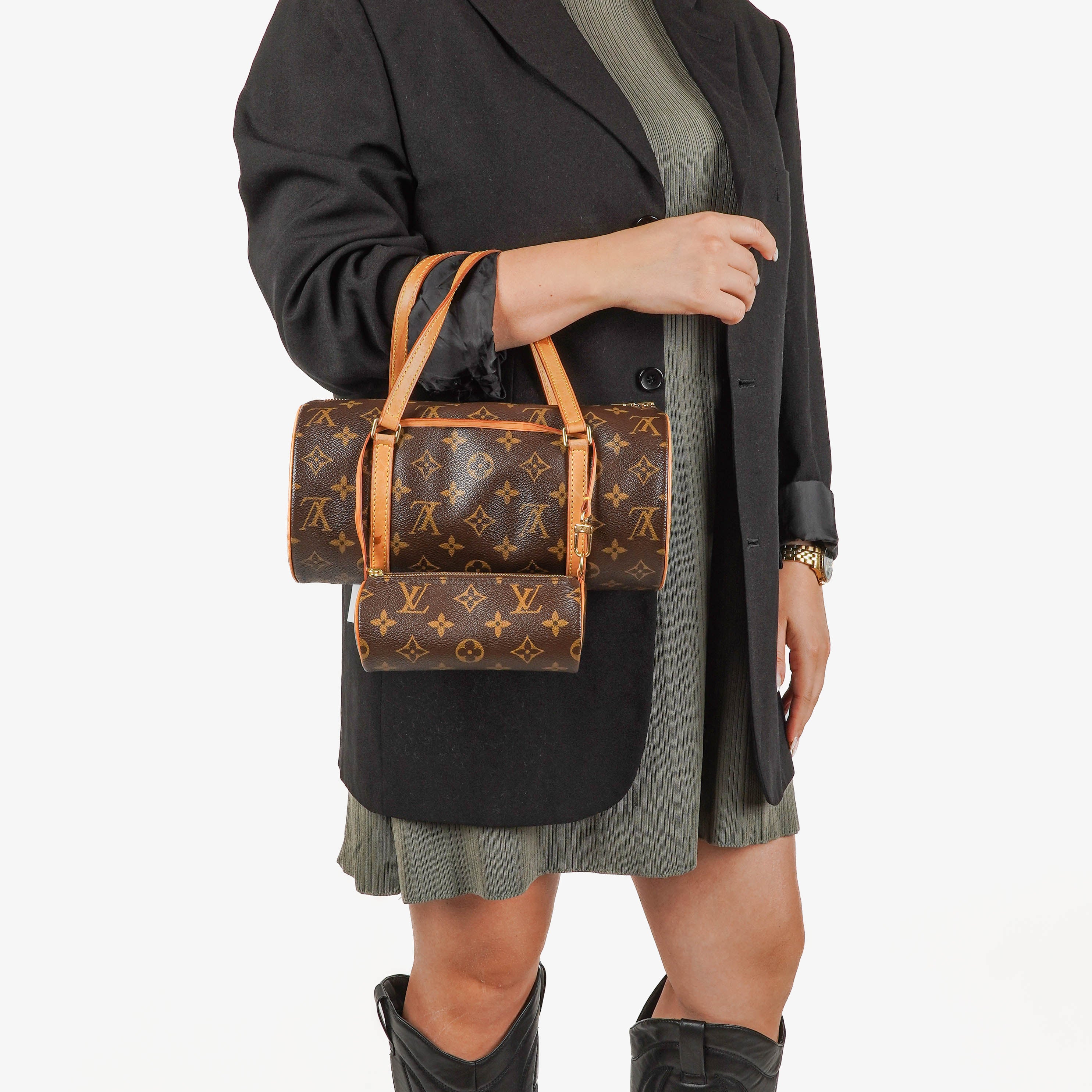 Louis Vuitton Papillon 25 Vintage Monogram Canvas Handbag