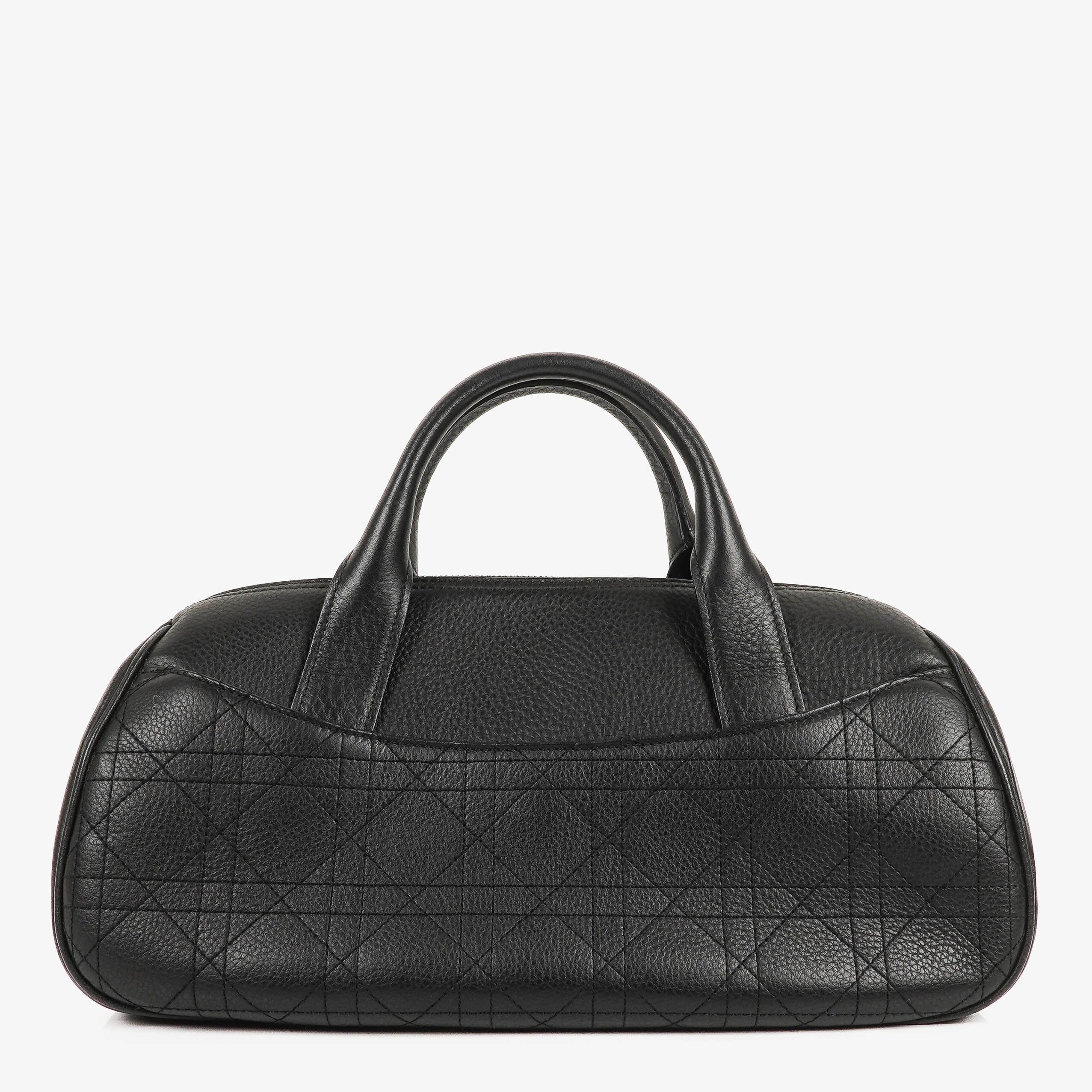 Christian Dior D Buckle Black Cannage Quilted Leather Handbag