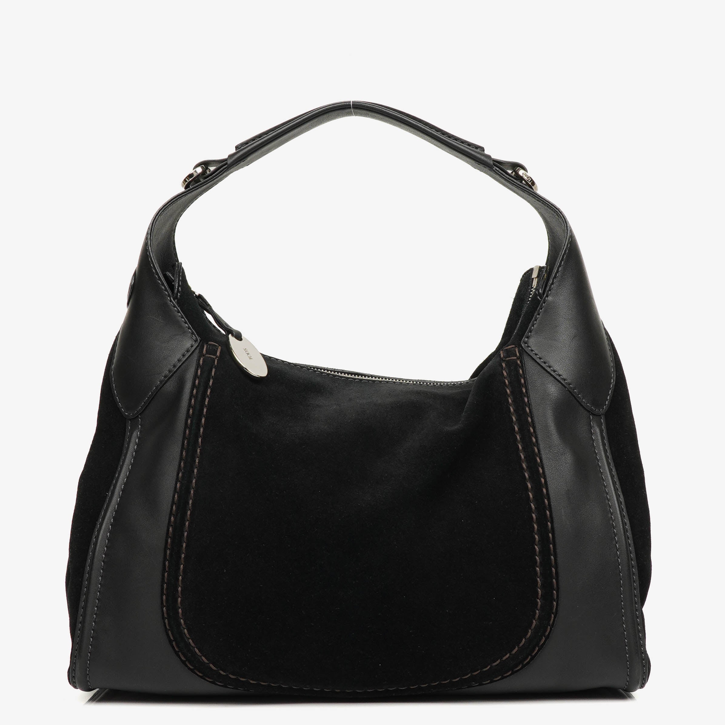 TOD'S Black Suede/Leather Handbag