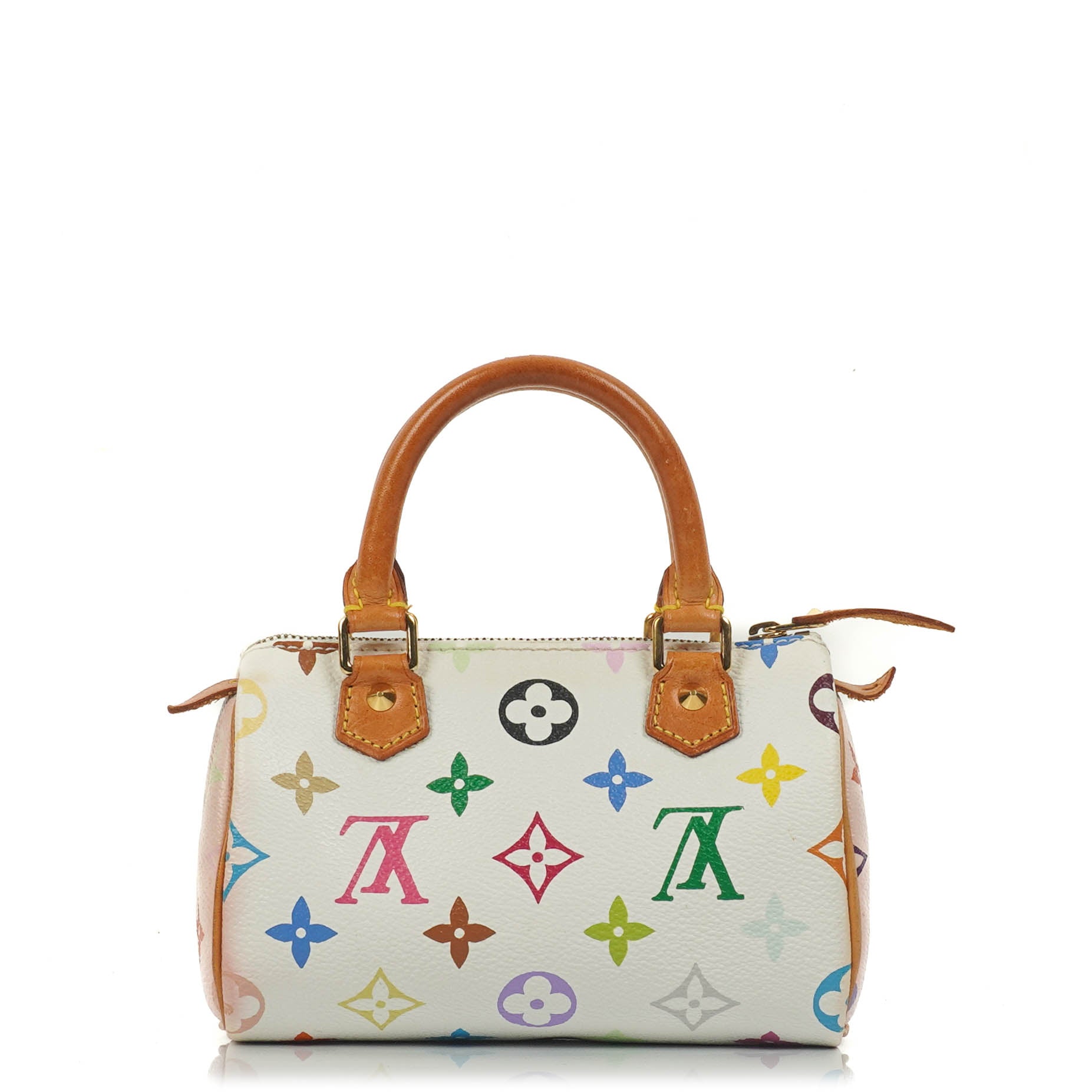 Louis Vuitton Takashi Murakami Nano Speedy White Multicolour Monogram Coated Canvas Mini Bag