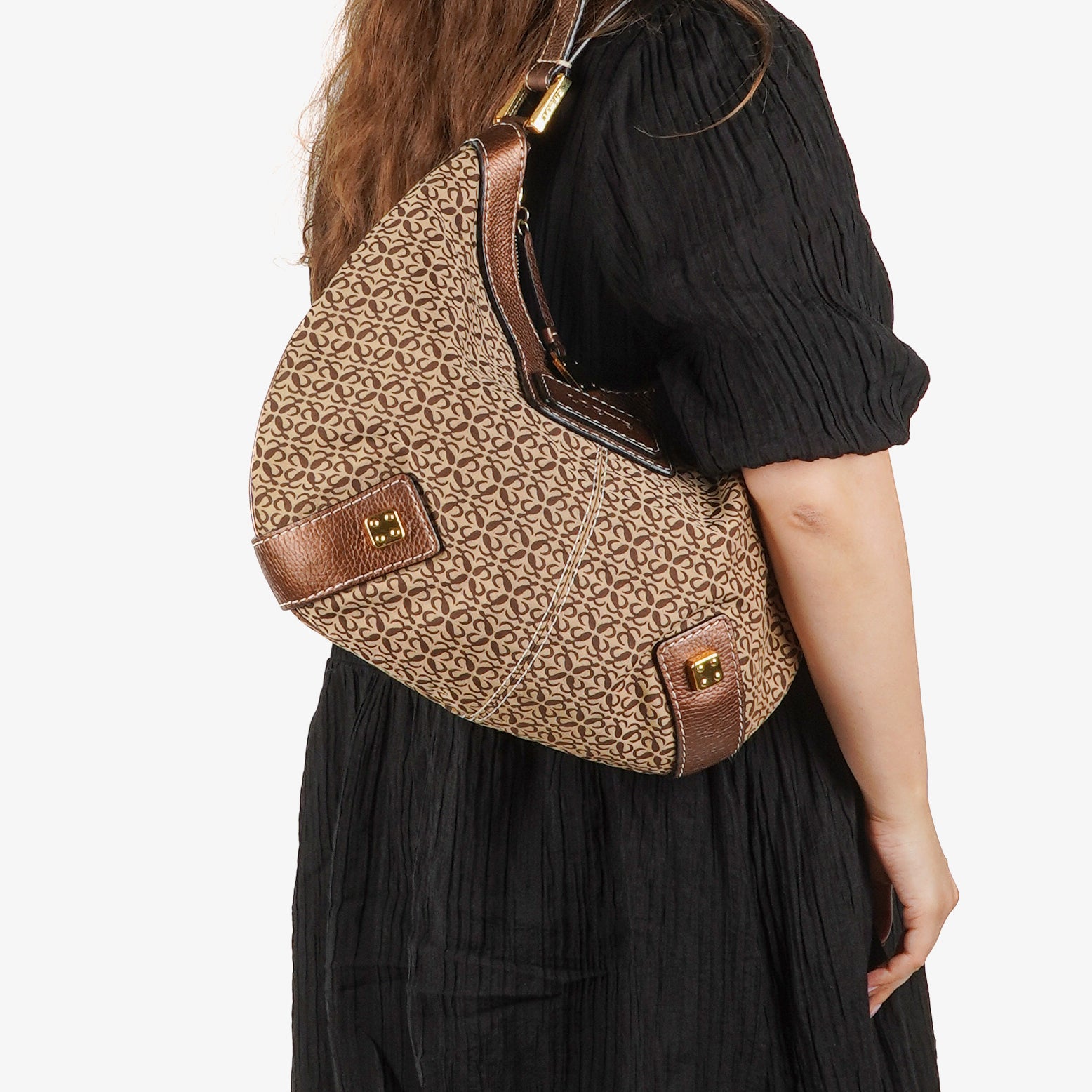 Loewe Anagram Canvas New Road Hobo Bag
