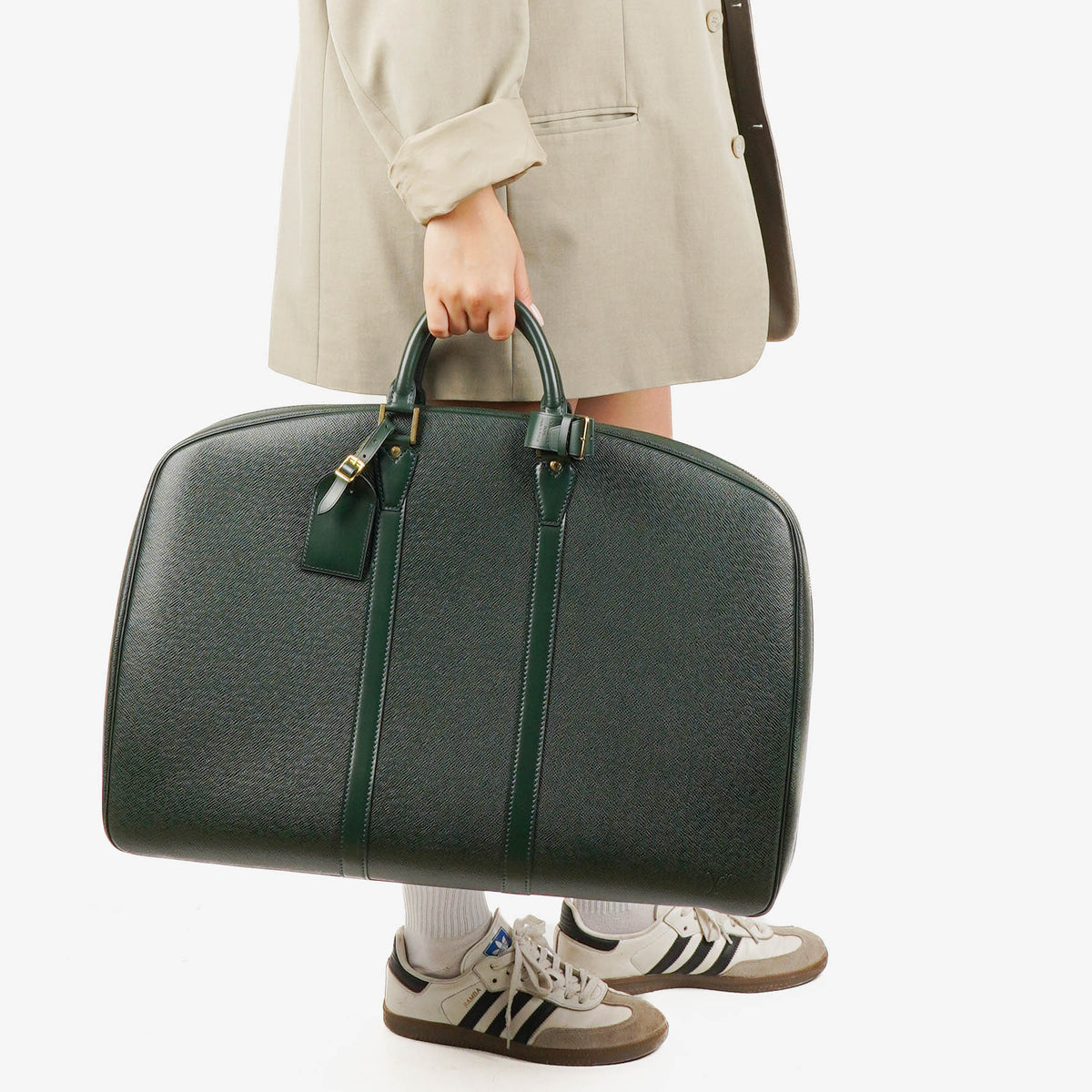 Louis Vuitton Dark Green Epicea Taiga Leather Helanga 1 Poche Travel Bag