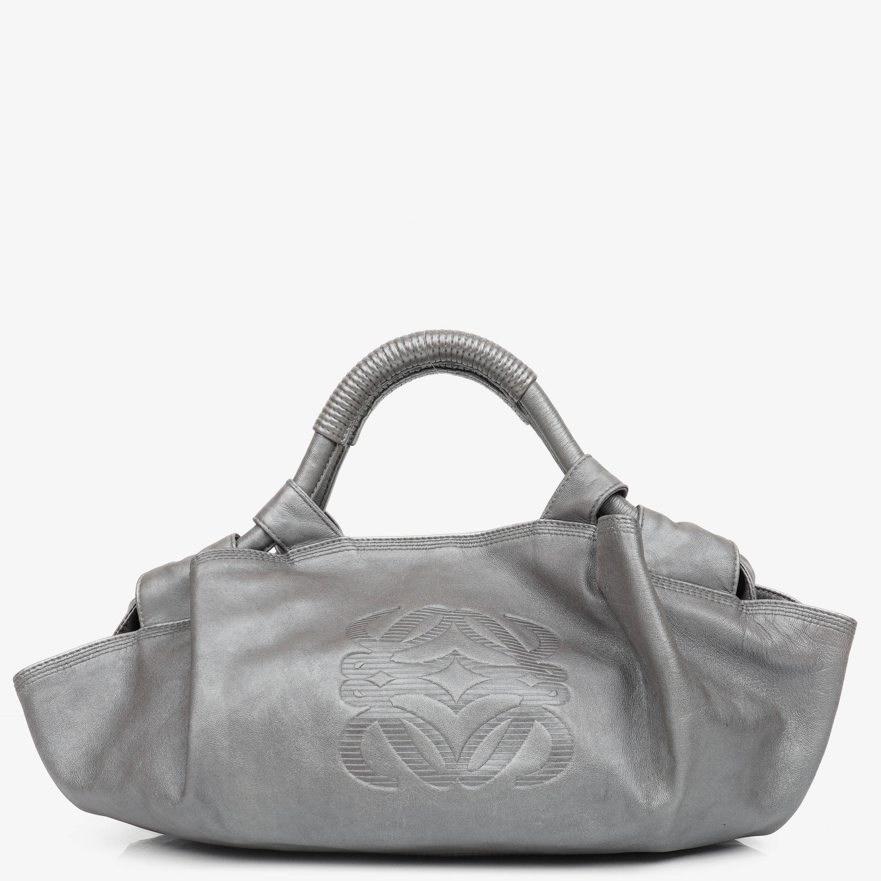 Loewe Silver Aire Nappa Anagram Shoulder Bag