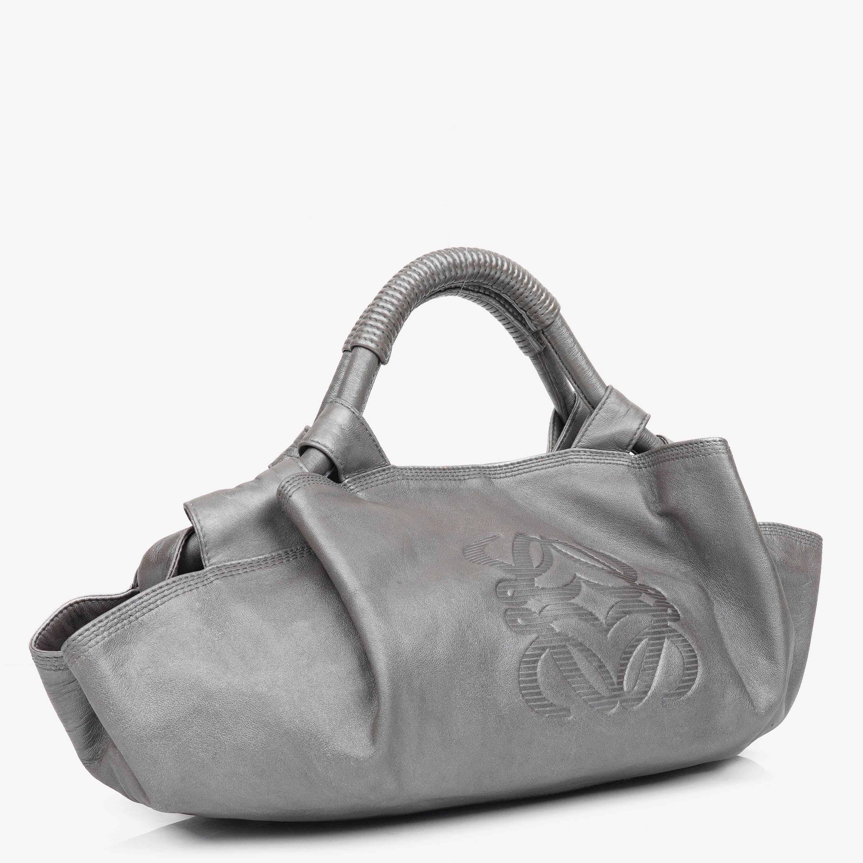Loewe Silver Aire Nappa Anagram Shoulder Bag