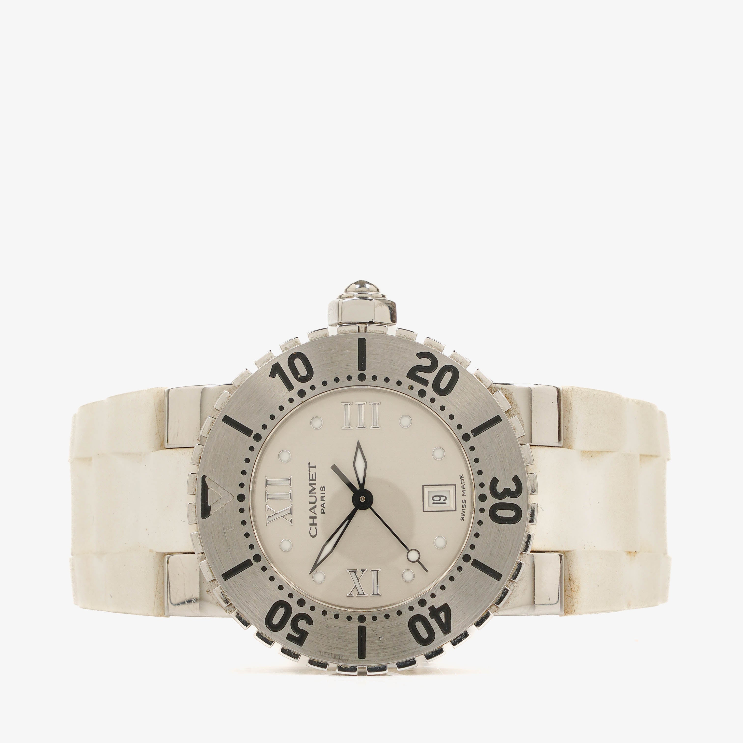 Chaumet Class One Stainless Steel Case And White Rubber Bracelet